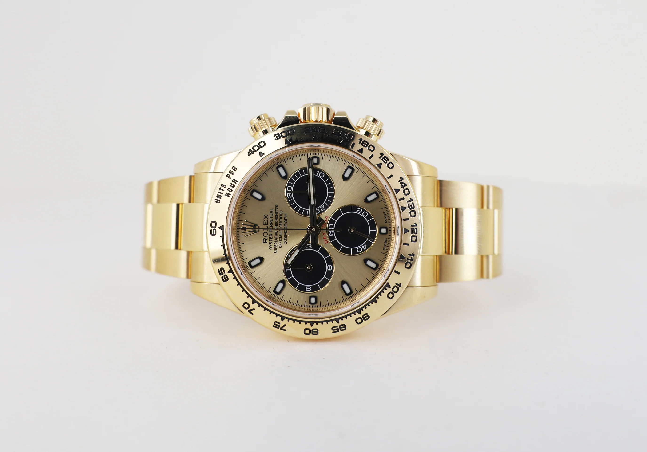Rolex Daytona Yellow Gold Champagne/Black Index Dial Yellow Gold Bezel Oyster Bracelet 116508 - Image 4