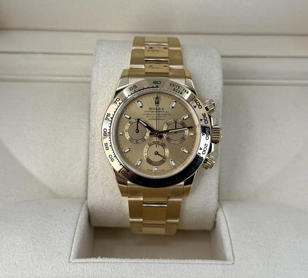 Rolex Daytona Yellow Gold Champagne Index Dial Yellow Gold Bezel Oyster Bracelet 116508 - Image 3