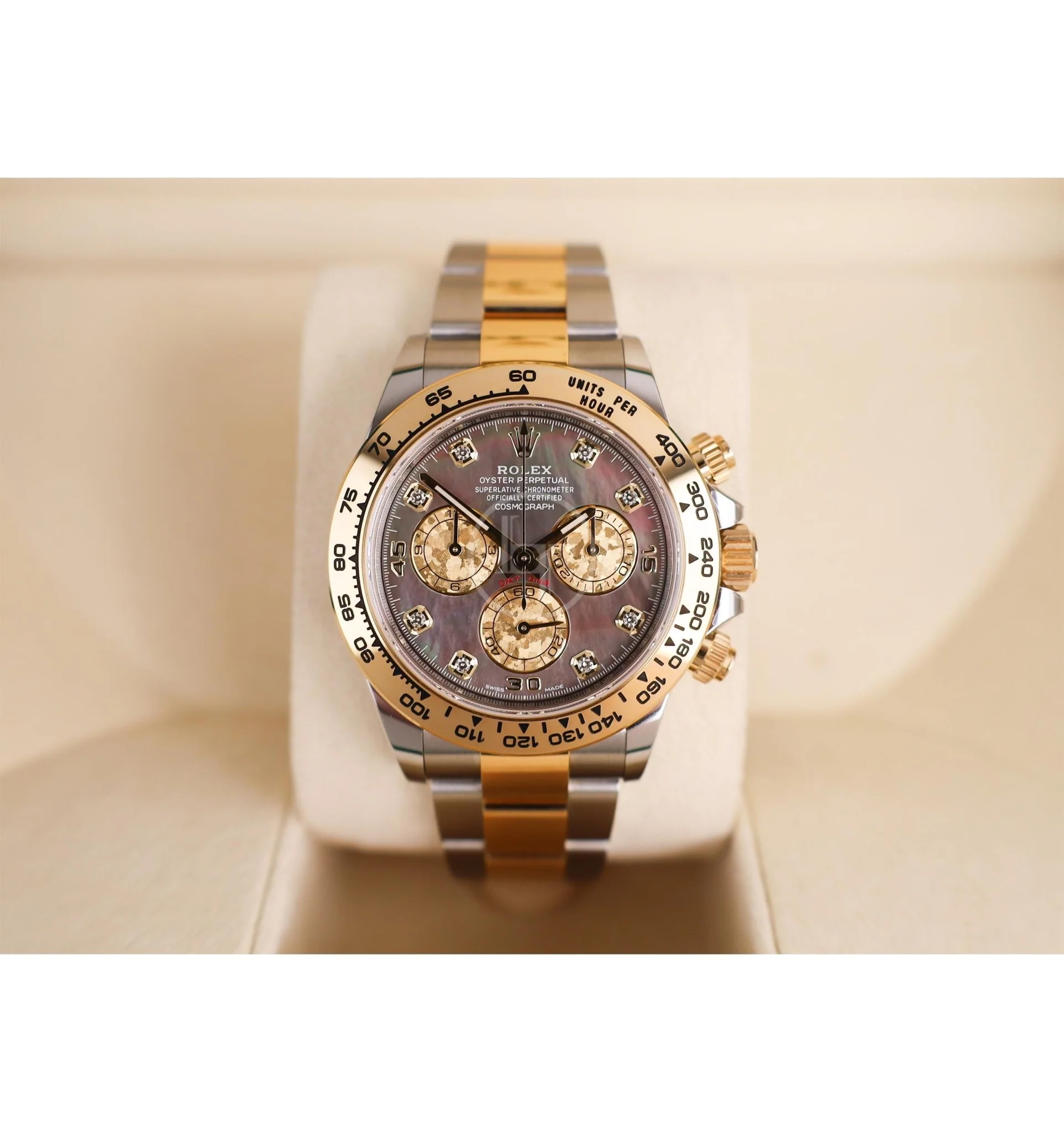 Rolex Daytona Yellow Gold/Steel Tahitian Mother of Pearl Diamond Dial Yellow Gold Bezel Oyster Bracelet 116503 - Image 3