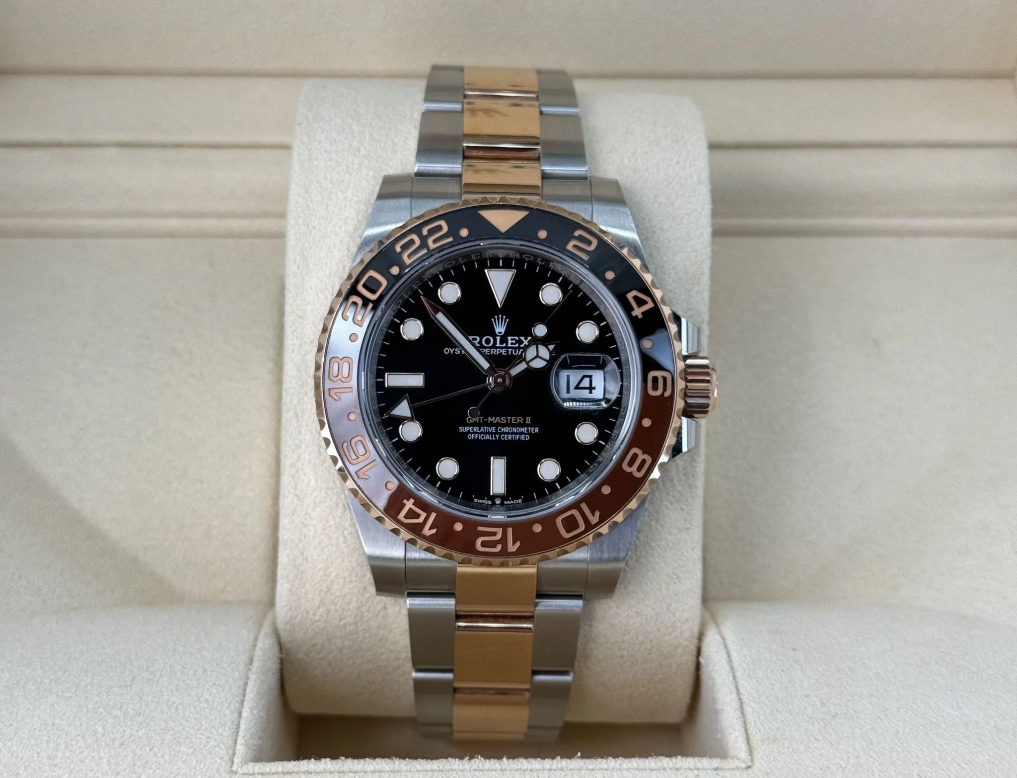 Rolex GMT Master II Root Beer Rose Gold/Steel Black Dial Black/Brown Ceramic Bezel 126711CHNR - Image 3