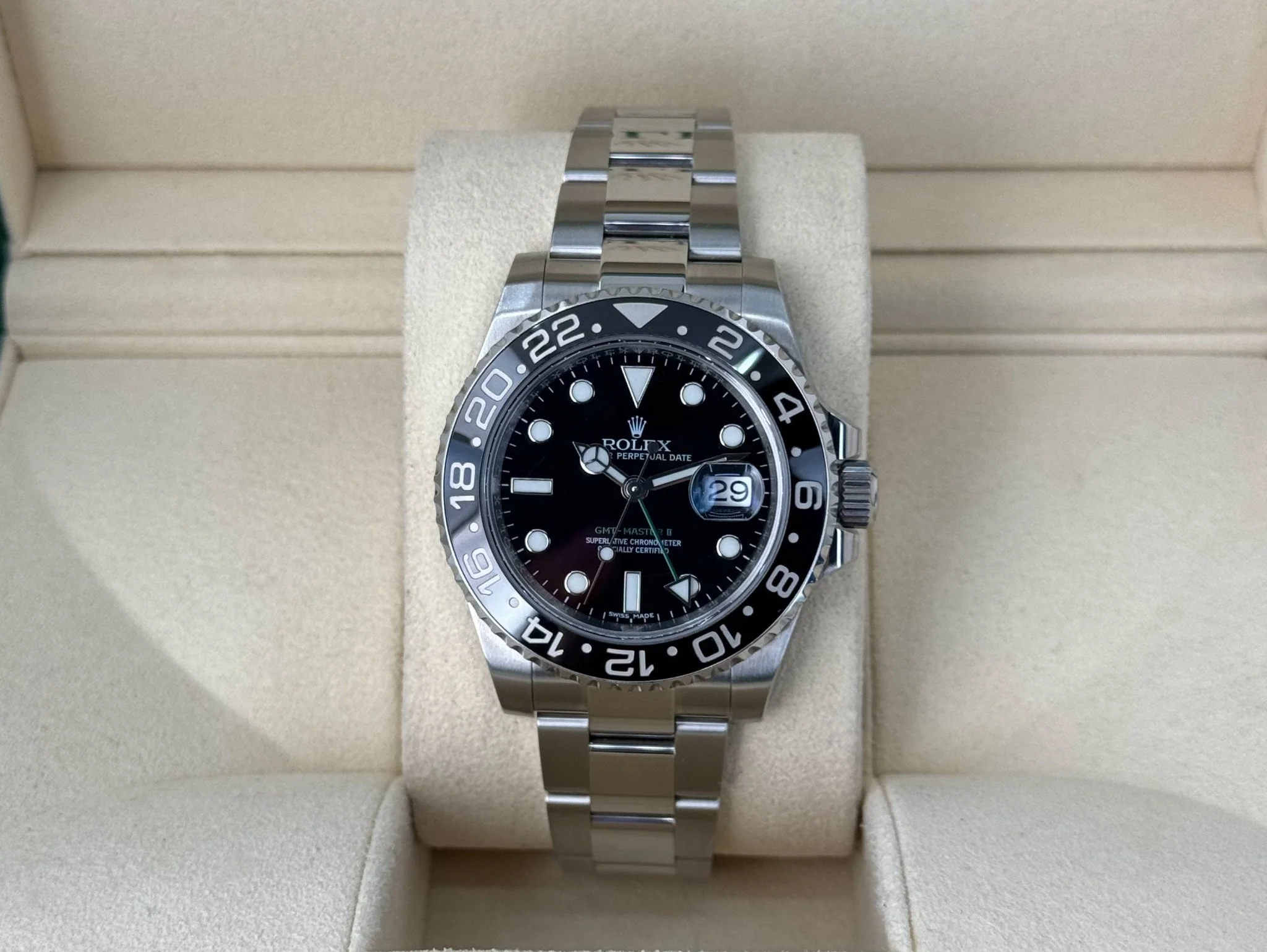 Rolex GMT Master II Stainless Steel Black Dial Ceramic Bezel Oyster Bracelet 116710LN - Image 3