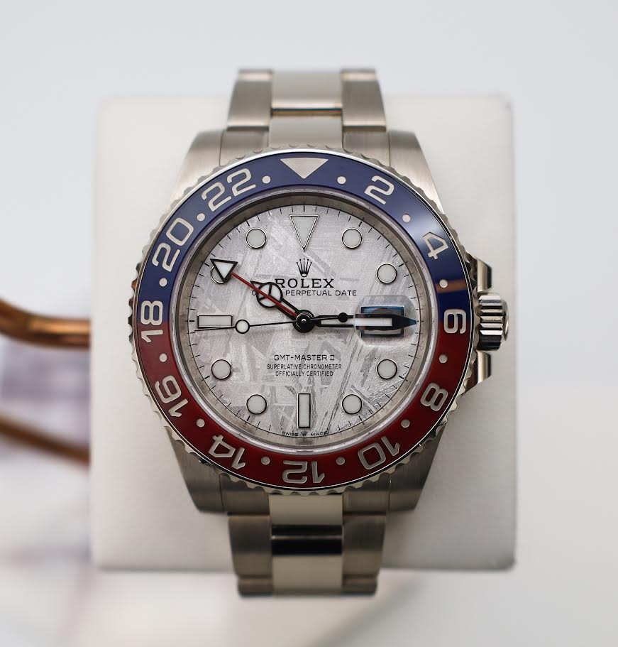 Rolex GMT Master II White Gold Meteorite Luminous Dial Red/Blue Ceramic Bezel Oyster Bracelet 126719BLRO - Image 2