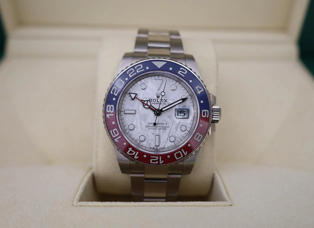 Rolex GMT Master II White Gold Meteorite Luminous Dial Red/Blue Ceramic Bezel Oyster Bracelet 126719BLRO - Image 3