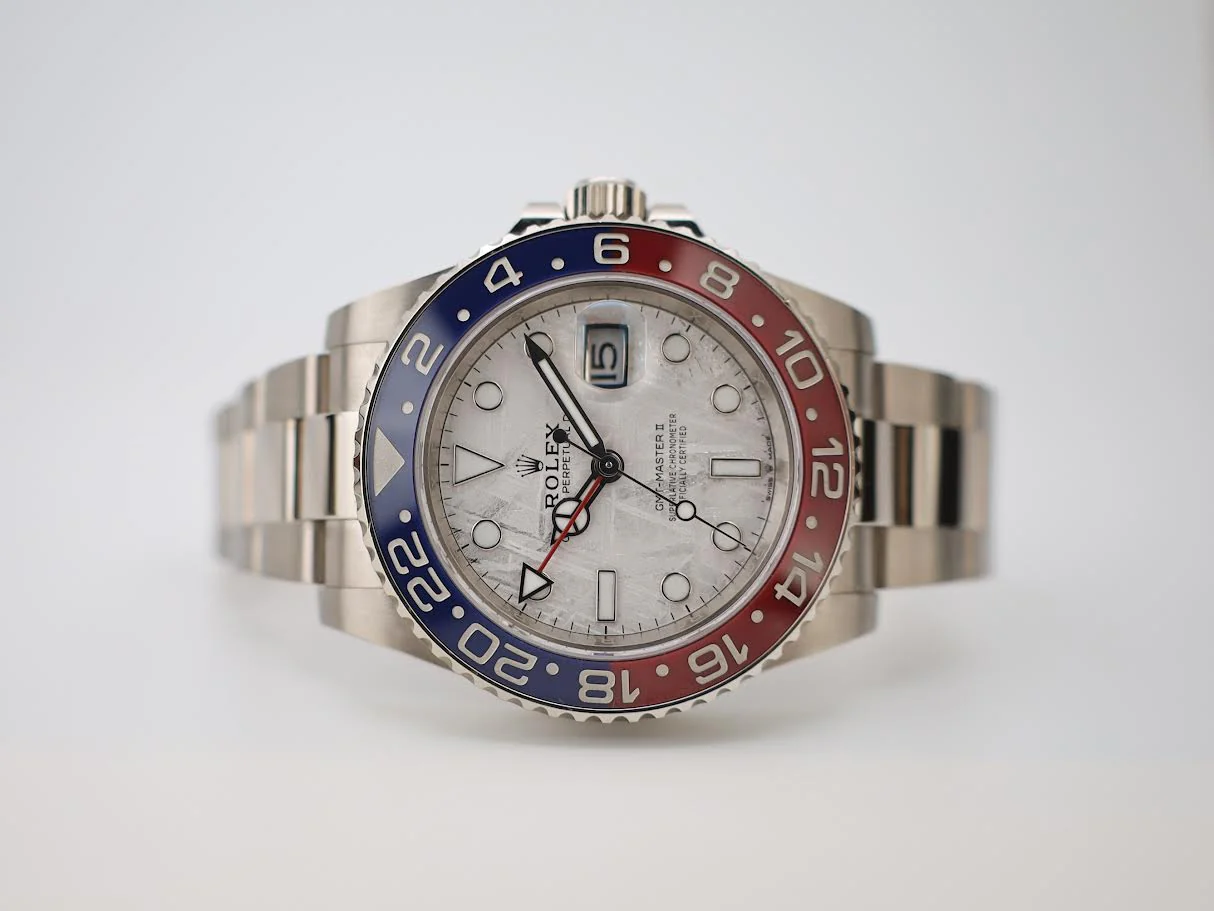 Rolex GMT Master II White Gold Meteorite Luminous Dial Red/Blue Ceramic Bezel Oyster Bracelet 126719BLRO - Image 5