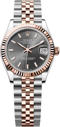 Rolex Lady-Datejust 31 Rose Gold/Steel Rhodium Index Dial & Fluted Bezel Jubilee Bracelet 278271