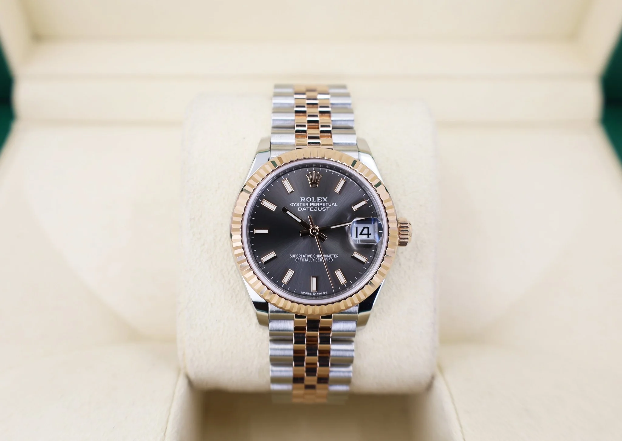 Rolex Lady-Datejust 31 Rose Gold/Steel Rhodium Index Dial & Fluted Bezel Jubilee Bracelet 278271 - Image 2