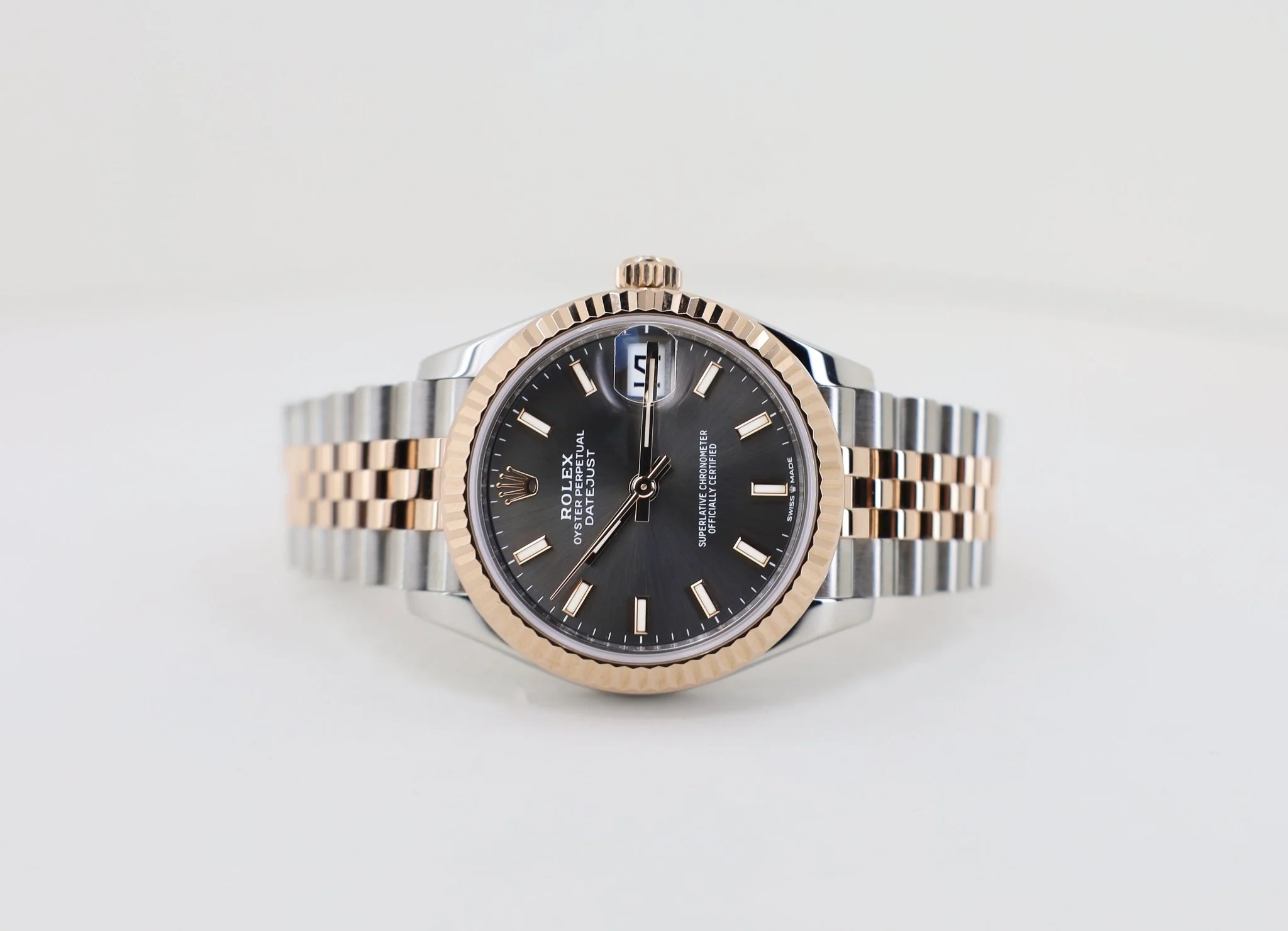 Rolex Lady-Datejust 31 Rose Gold/Steel Rhodium Index Dial & Fluted Bezel Jubilee Bracelet 278271 - Image 4