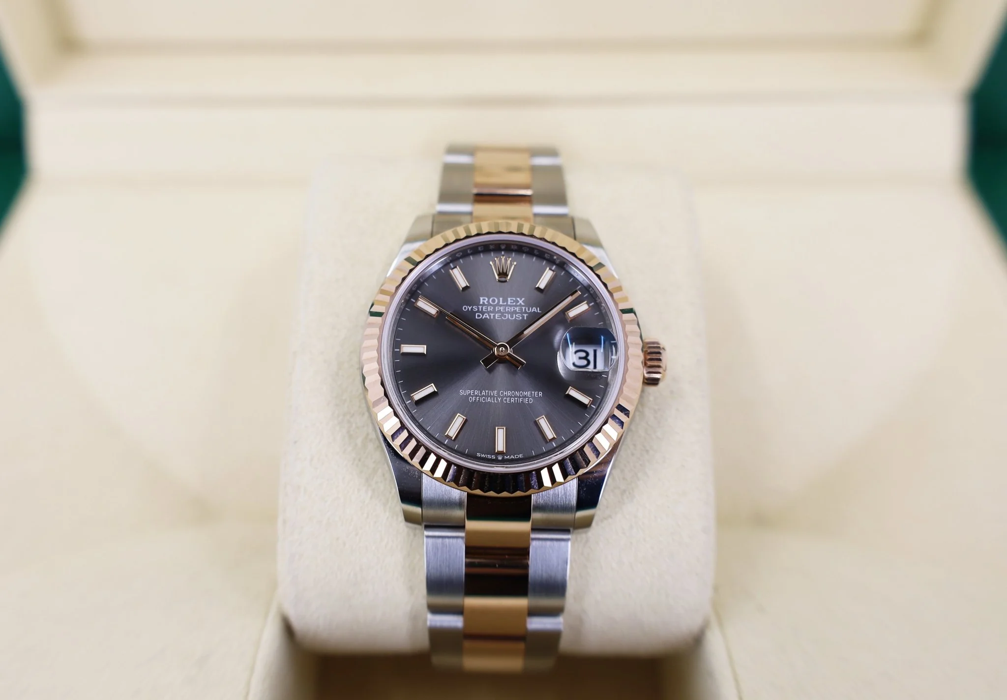 Rolex Lady-Datejust 31 Rose Gold/Steel Rhodium Index Dial & Fluted Bezel Oyster Bracelet 278271 - Image 2