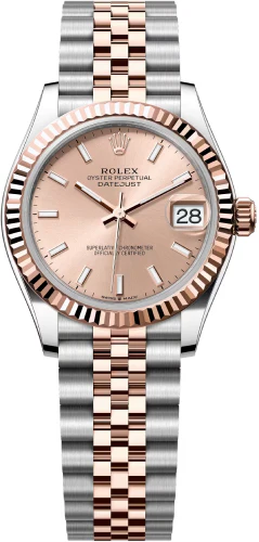 Rolex Lady-Datejust 31 Rose Gold/Steel Rose Index Dial & Fluted Bezel Jubilee Bracelet 278271
