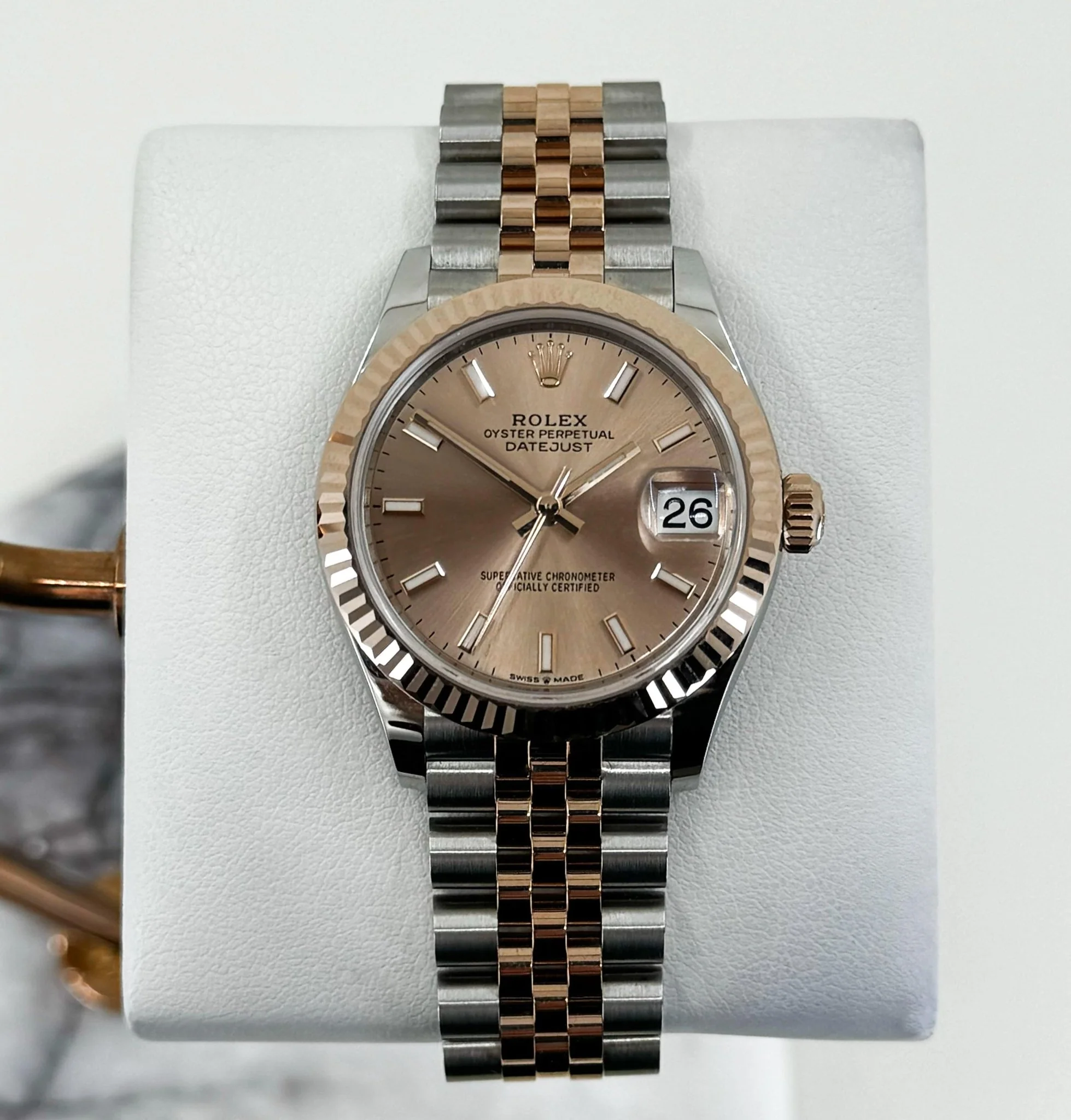Rolex Lady-Datejust 31 Rose Gold/Steel Rose Index Dial & Fluted Bezel Jubilee Bracelet 278271 - Image 2