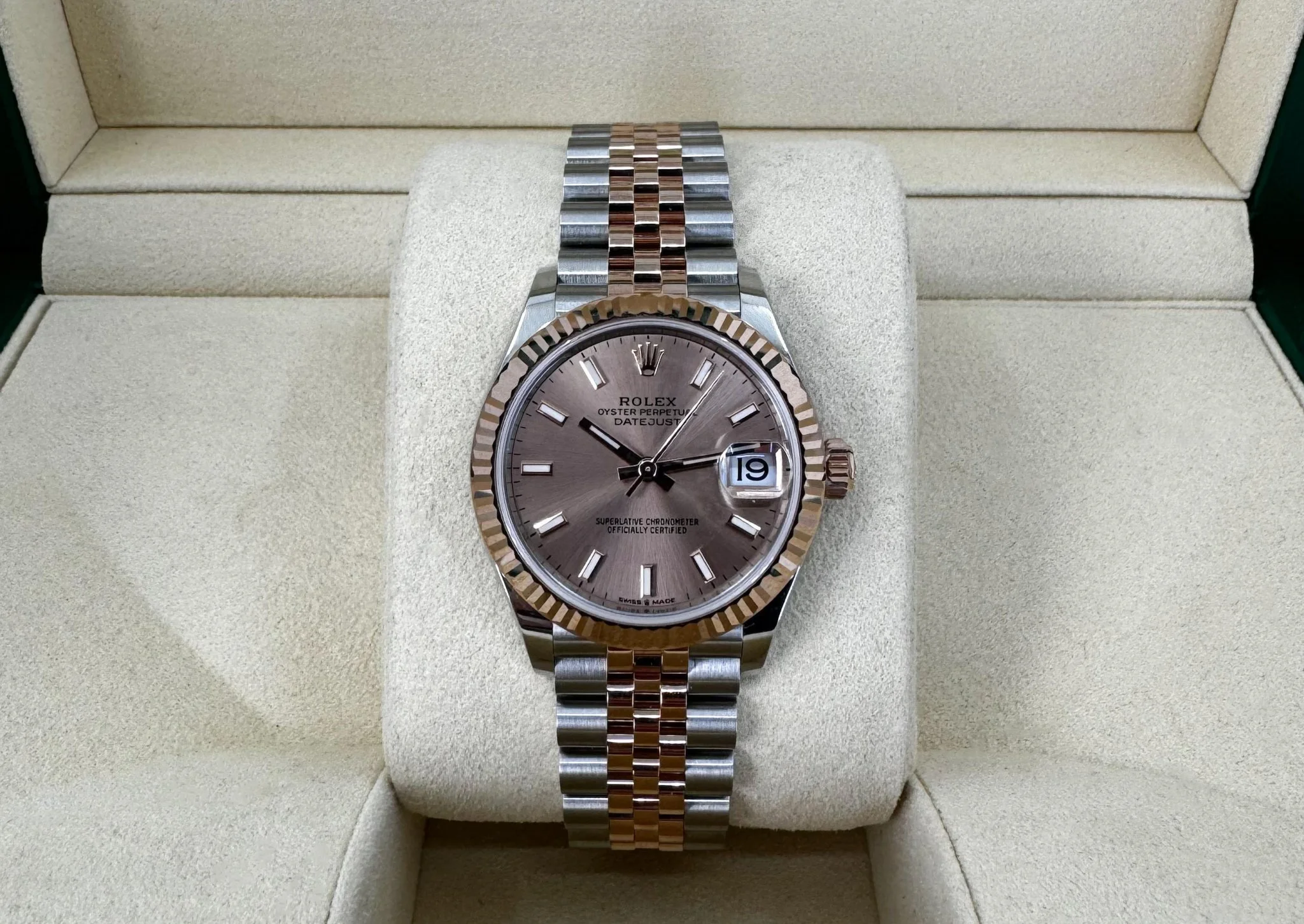 Rolex Lady-Datejust 31 Rose Gold/Steel Rose Index Dial & Fluted Bezel Jubilee Bracelet 278271 - Image 3