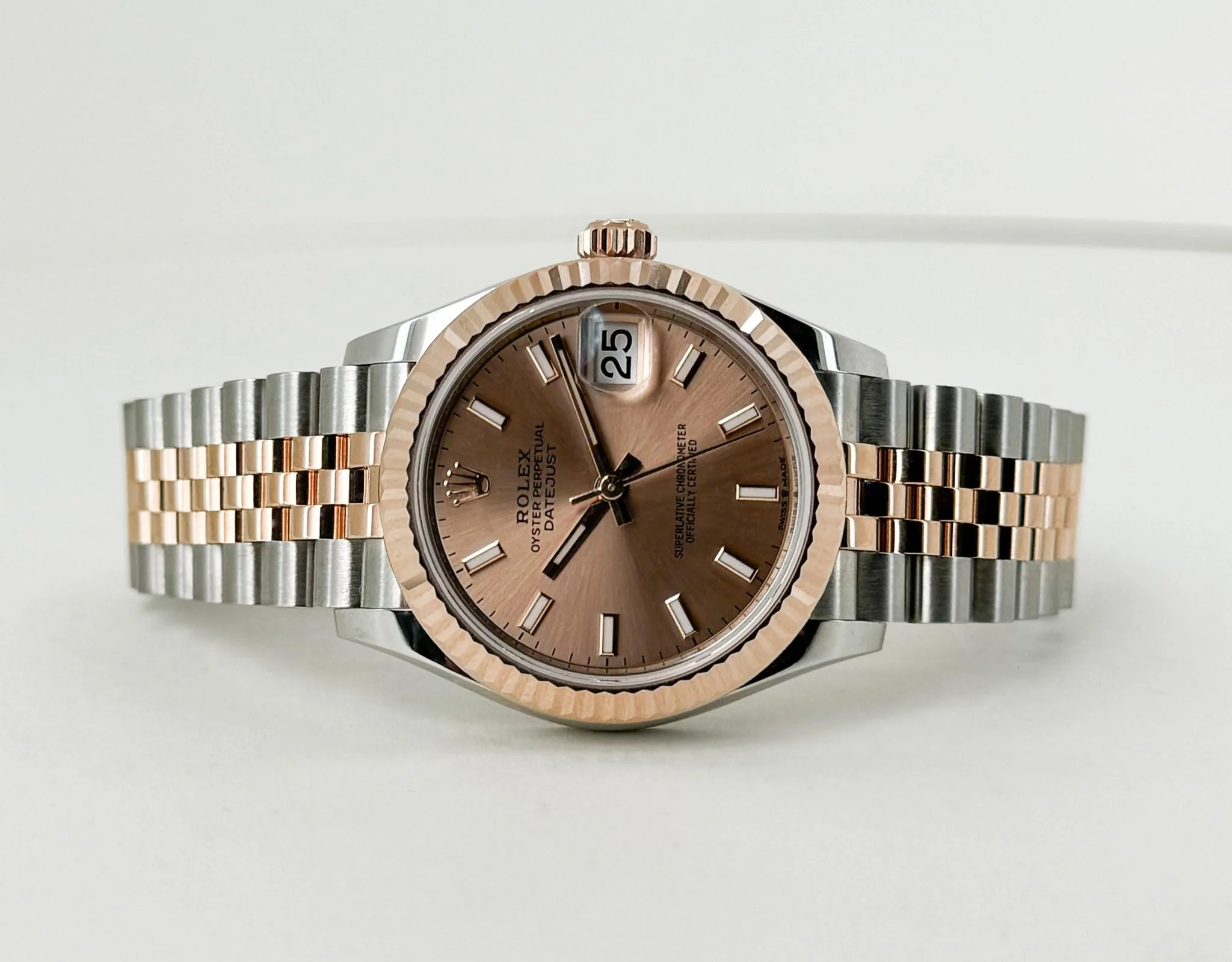 Rolex Lady-Datejust 31 Rose Gold/Steel Rose Index Dial & Fluted Bezel Jubilee Bracelet 278271 - Image 5