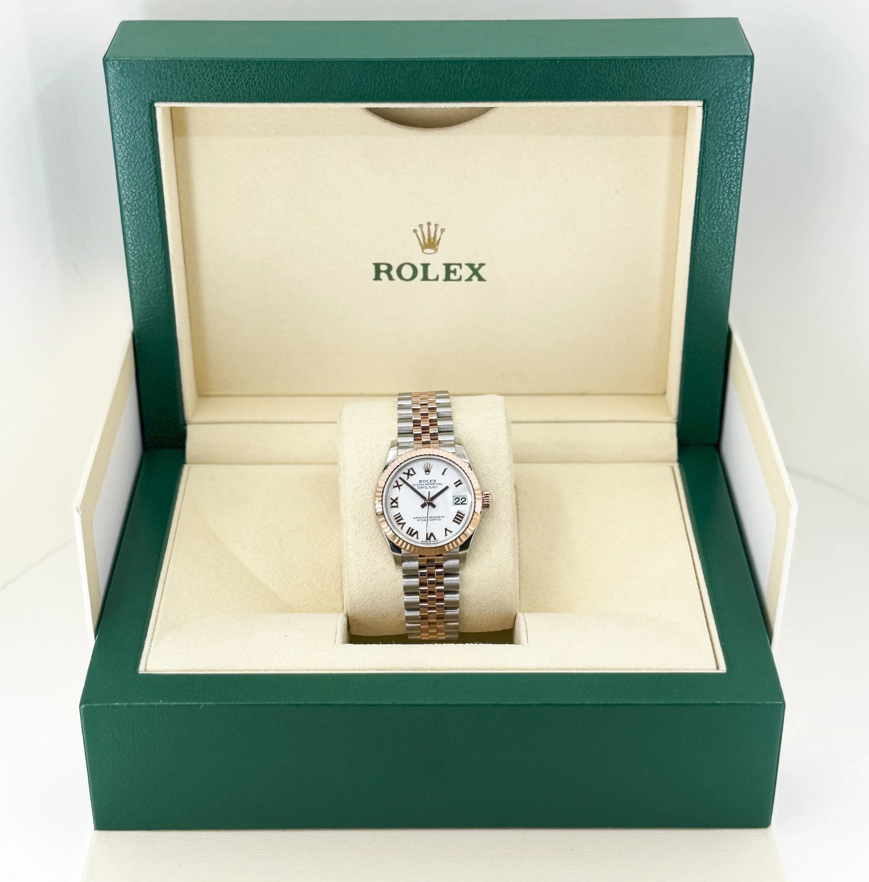Rolex Lady-Datejust 31 Rose Gold/Steel White Roman Dial & Fluted Bezel Jubilee Bracelet 278271 - Image 3