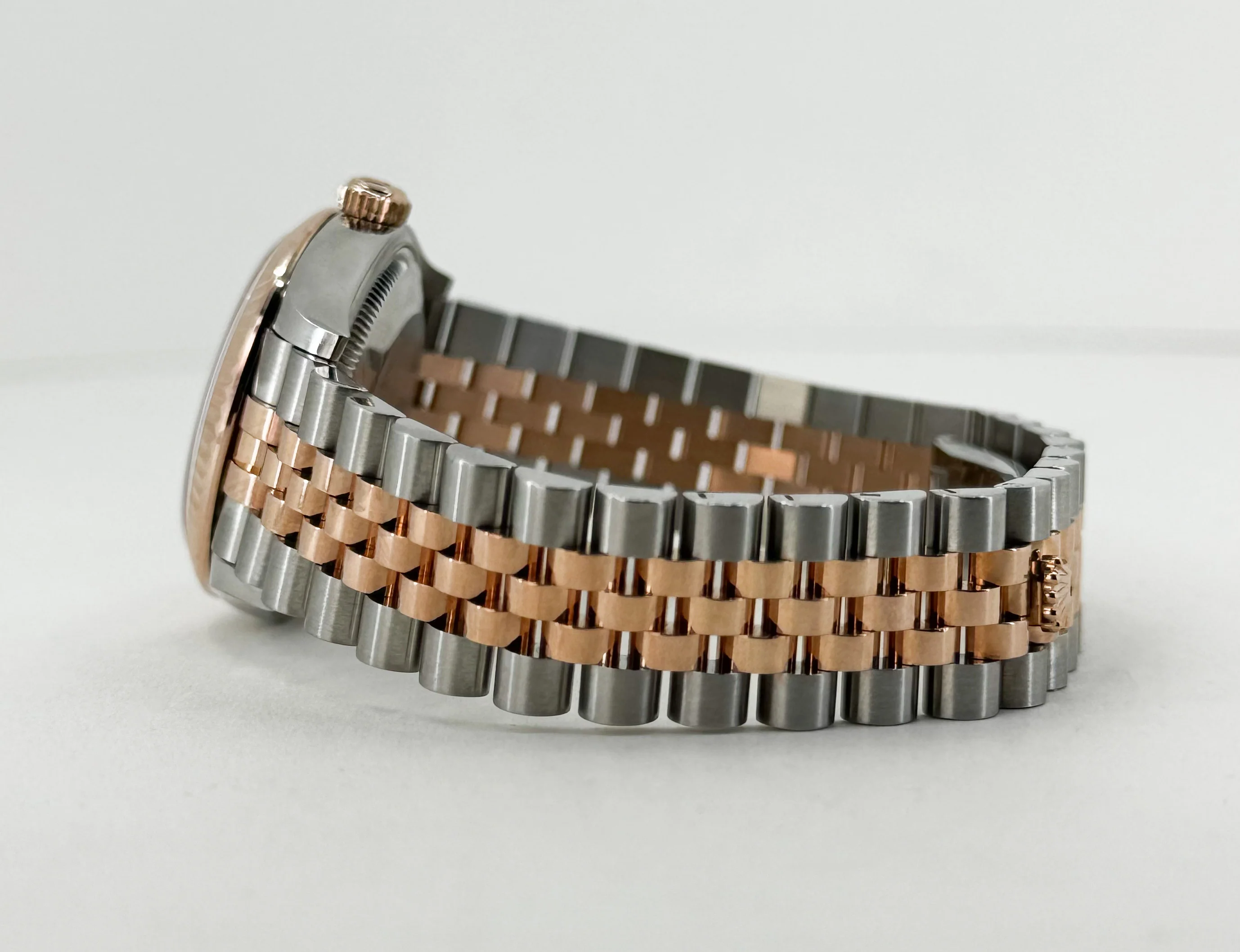Rolex Lady-Datejust 31 Rose Gold/Steel White Roman Dial & Fluted Bezel Jubilee Bracelet 278271 - Image 6