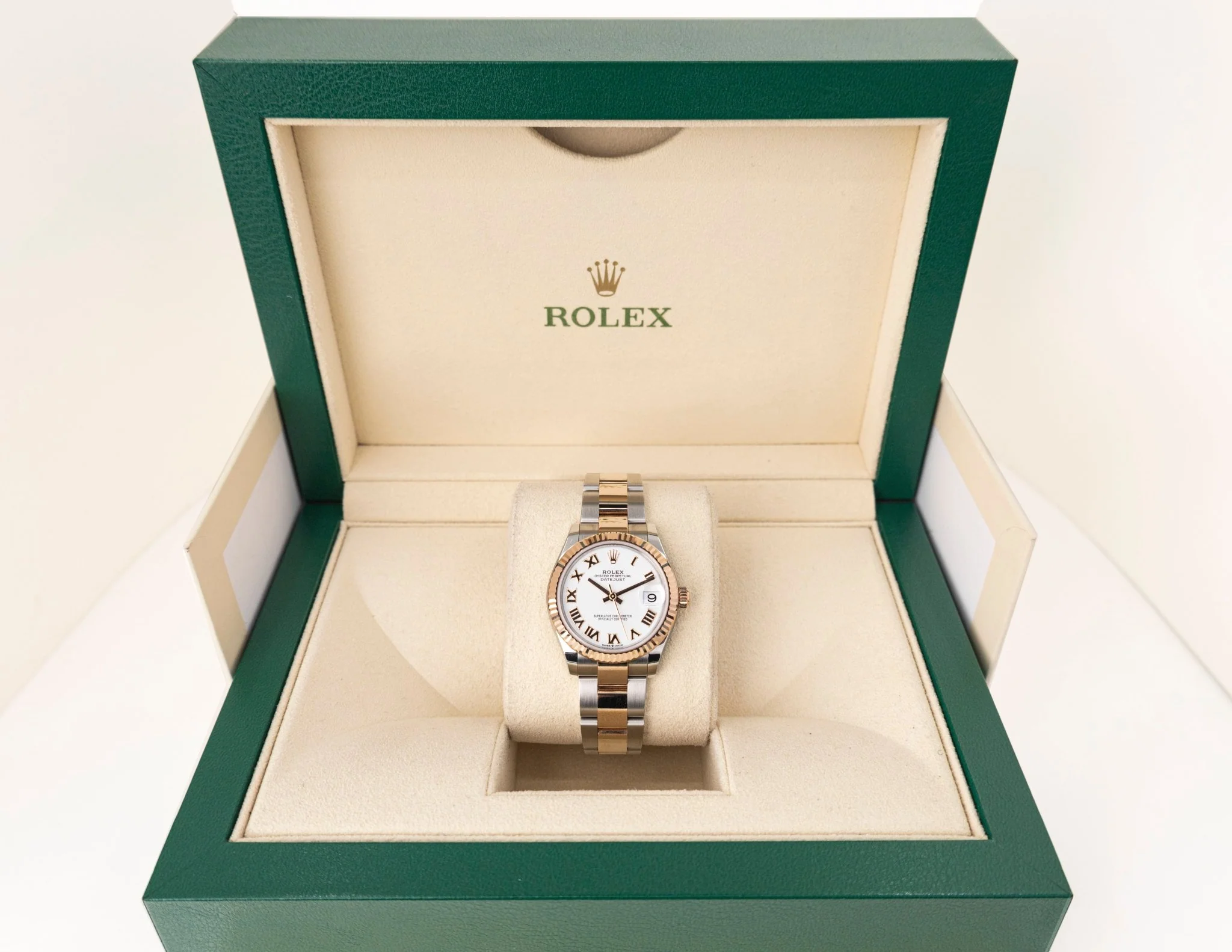Rolex Lady-Datejust 31 Rose Gold/Steel White Roman Dial & Fluted Bezel Oyster Bracelet 278271 - Image 4