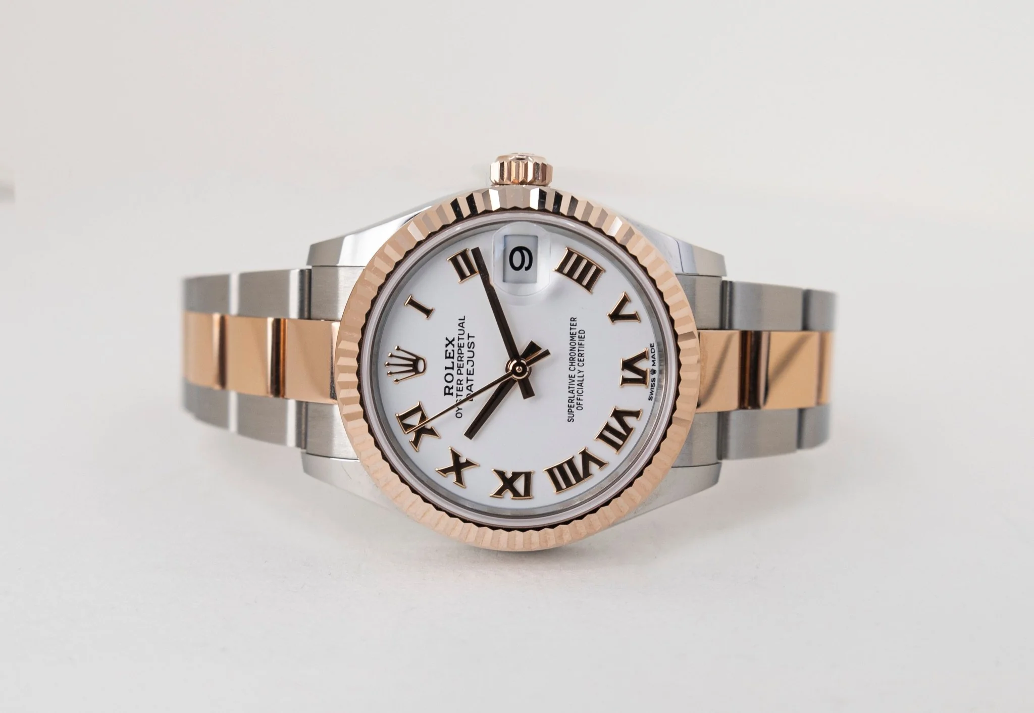 Rolex Lady-Datejust 31 Rose Gold/Steel White Roman Dial & Fluted Bezel Oyster Bracelet 278271 - Image 5