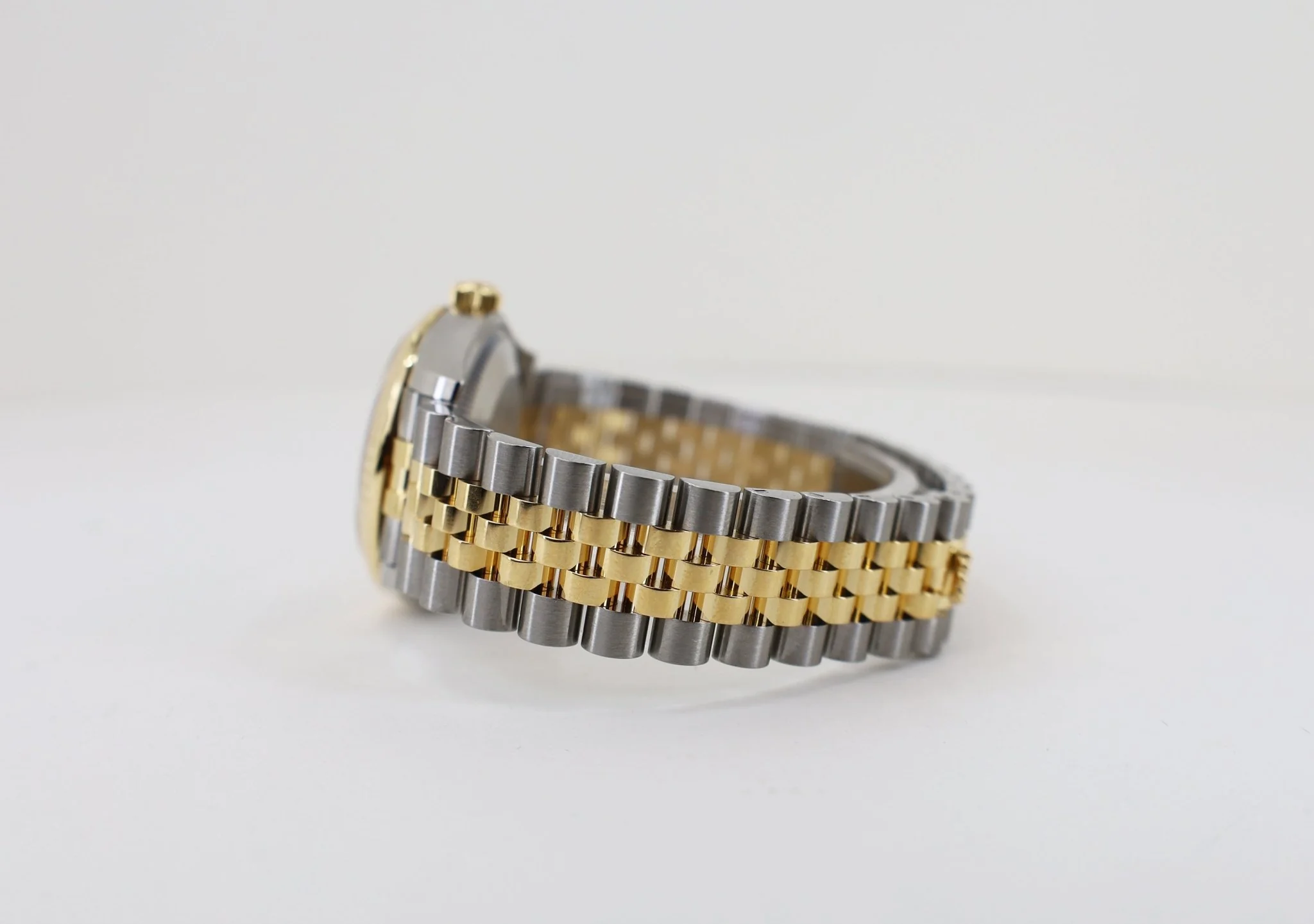 Rolex Lady-Datejust 31 Yellow Gold/Steel Olive Green Roman Diamond VI Dial & Fluted Bezel Jubilee Bracelet 278273 - Image 6