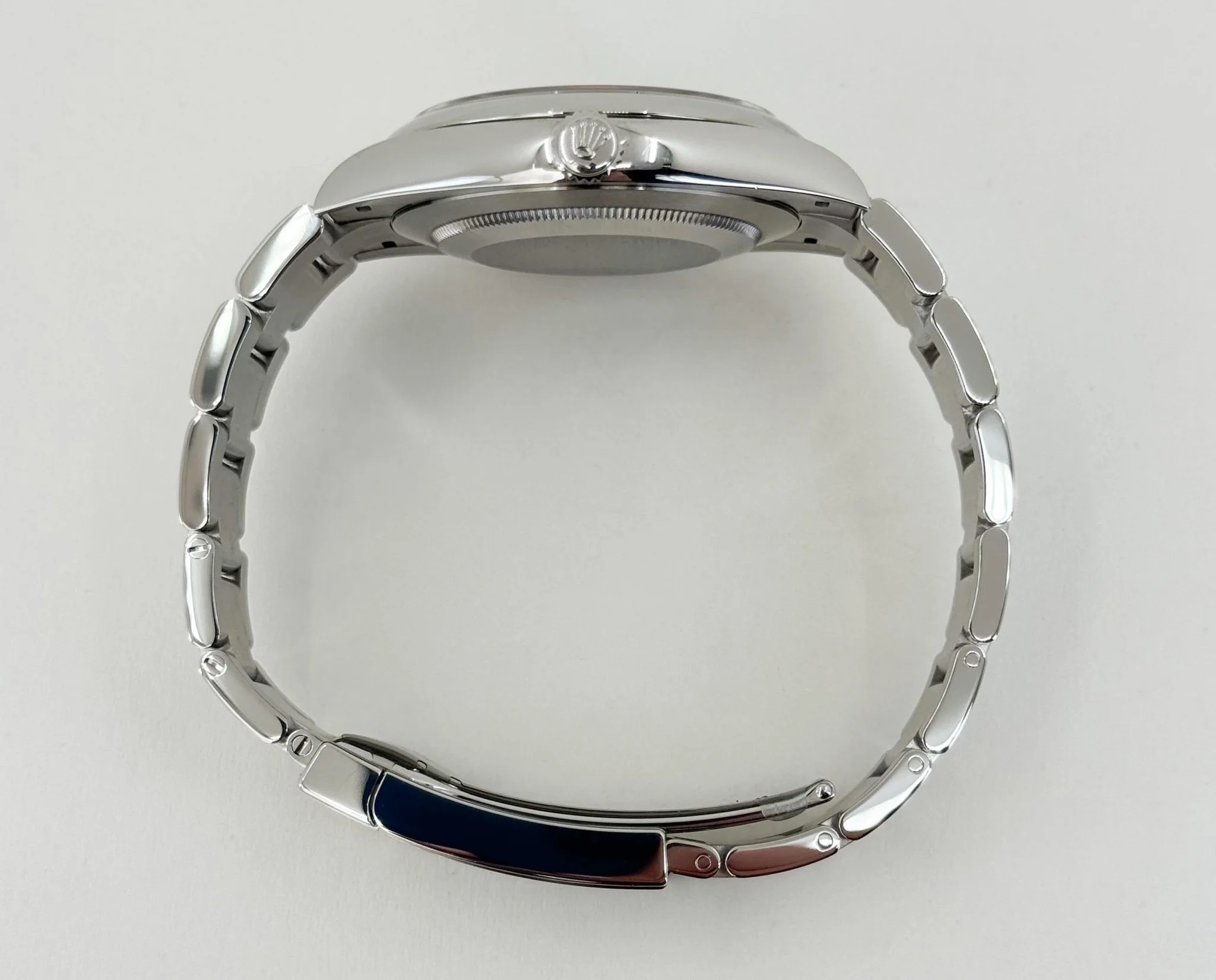 Rolex Oyster Perpetual 41 Watch - Domed Bezel - Turquoise Blue Celebration Motif Index Dial - Oyster Bracelet - 124300 - Image 8