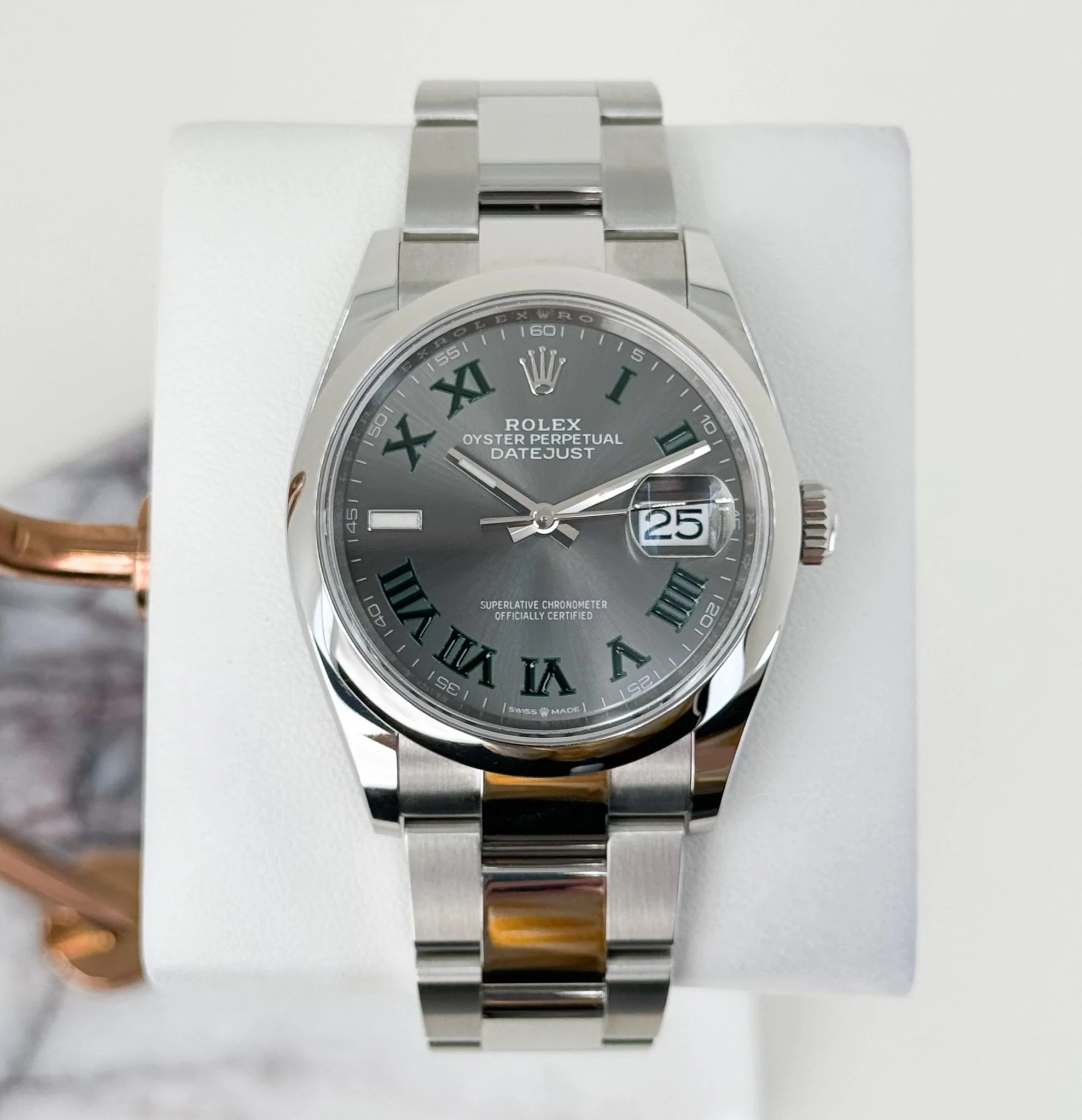 Rolex Oystersteel Datejust 36 Watch - Domed Bezel - Slate Roman Dial - Oyster Bracelet - 126200 slgro - Image 2