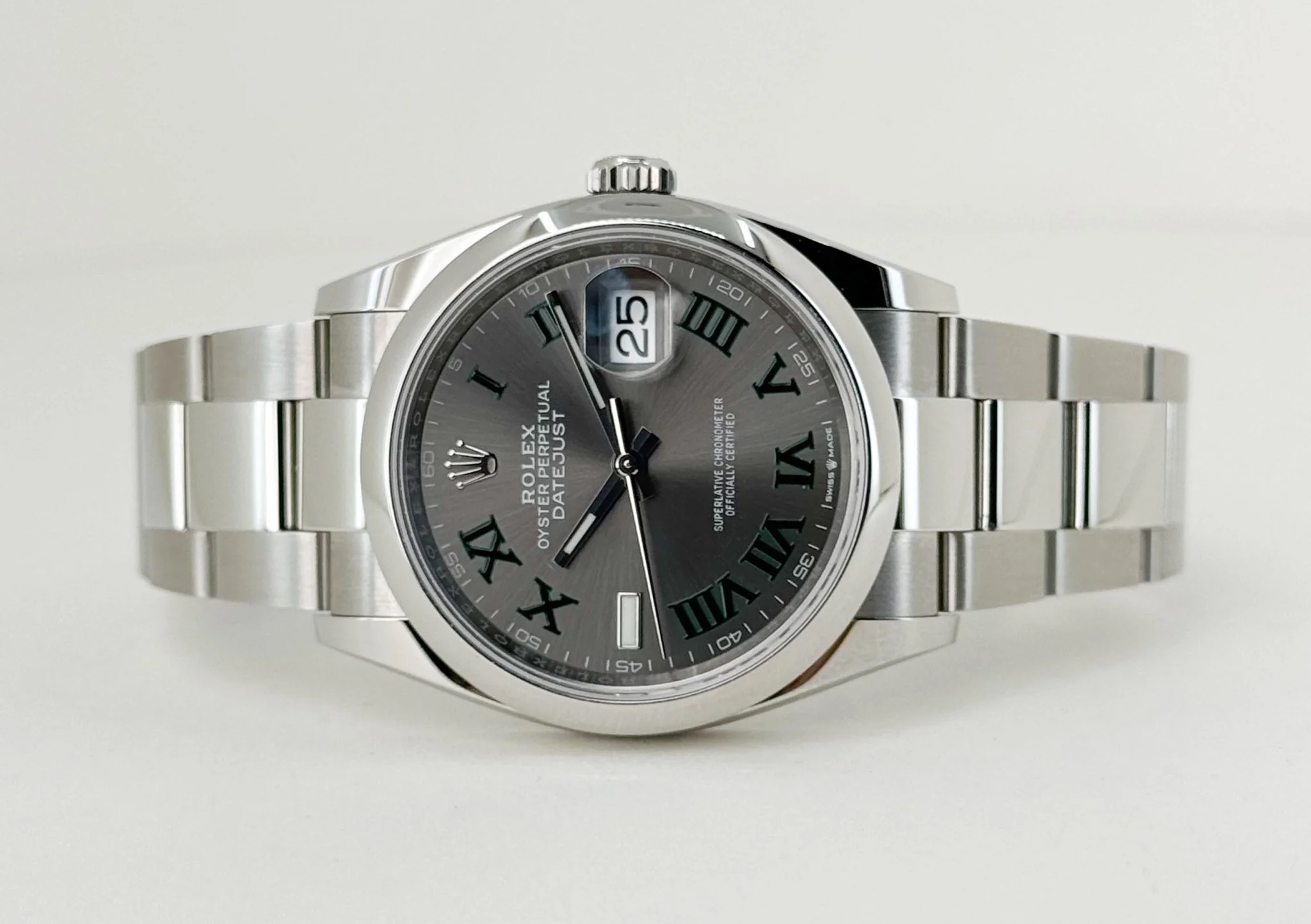 Rolex Oystersteel Datejust 36 Watch - Domed Bezel - Slate Roman Dial - Oyster Bracelet - 126200 slgro - Image 5