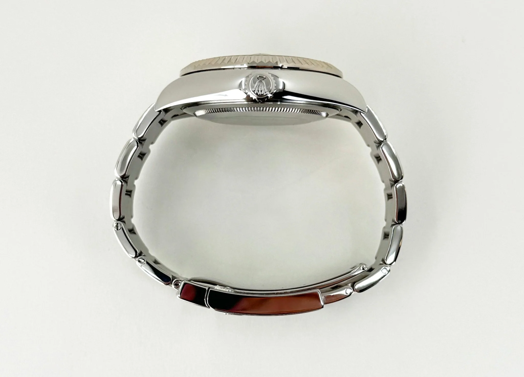 Rolex Sky-Dweller Stainless Steel Black Index Dial Fluted White Gold Bezel Oyster Bracelet 326934 - Image 8