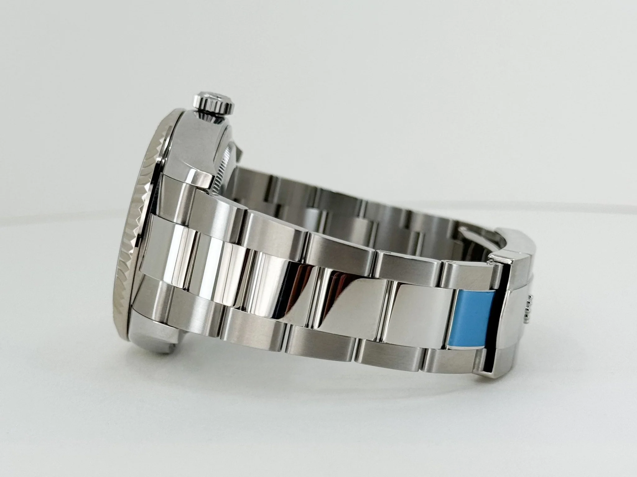 Rolex Sky-Dweller Stainless Steel Blue Index Dial Fluted White Gold Bezel Oyster Bracelet 326934 - Image 7