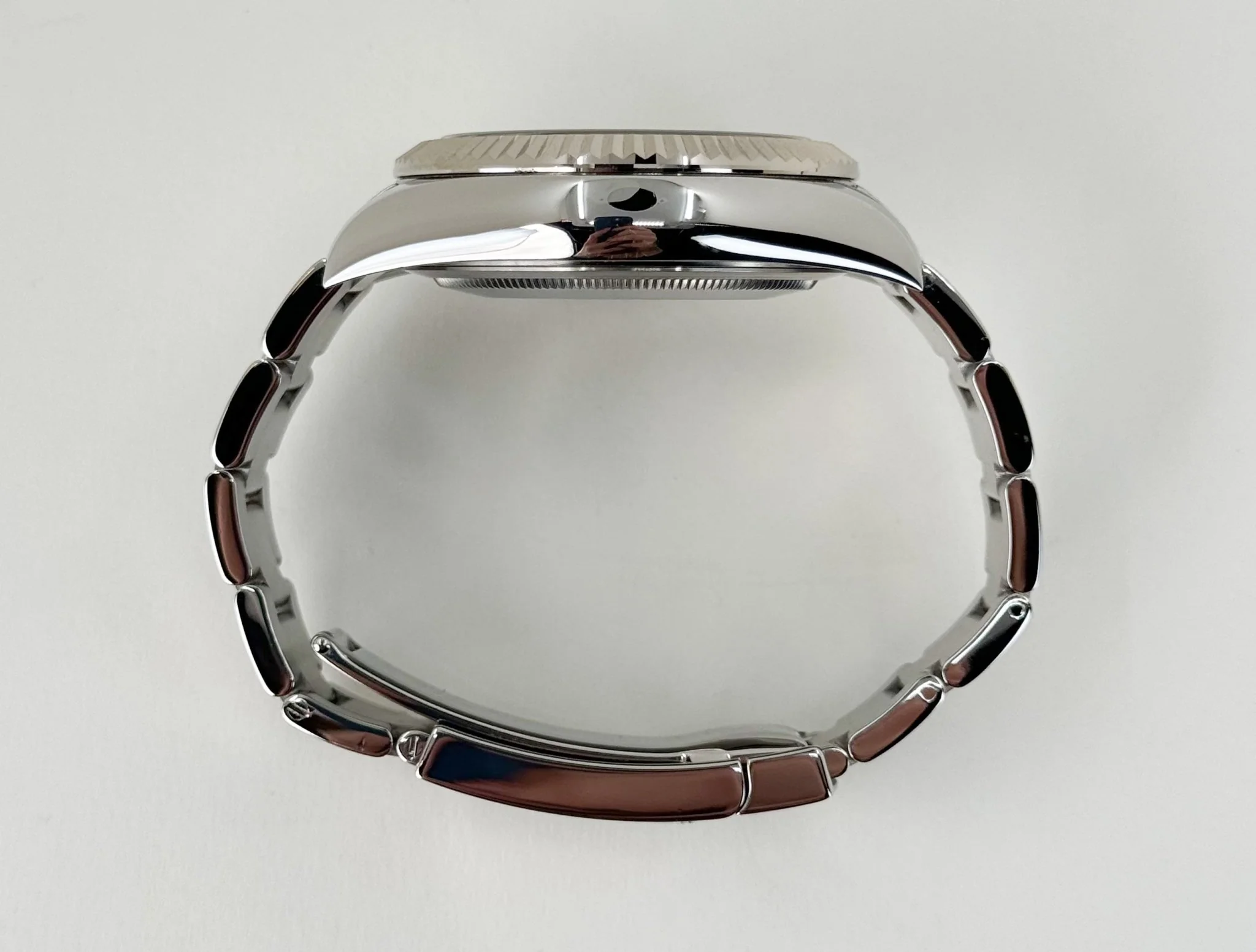 Rolex Sky-Dweller Stainless Steel White Index Dial Fluted White Gold Bezel Oyster Bracelet 326934 - Image 10