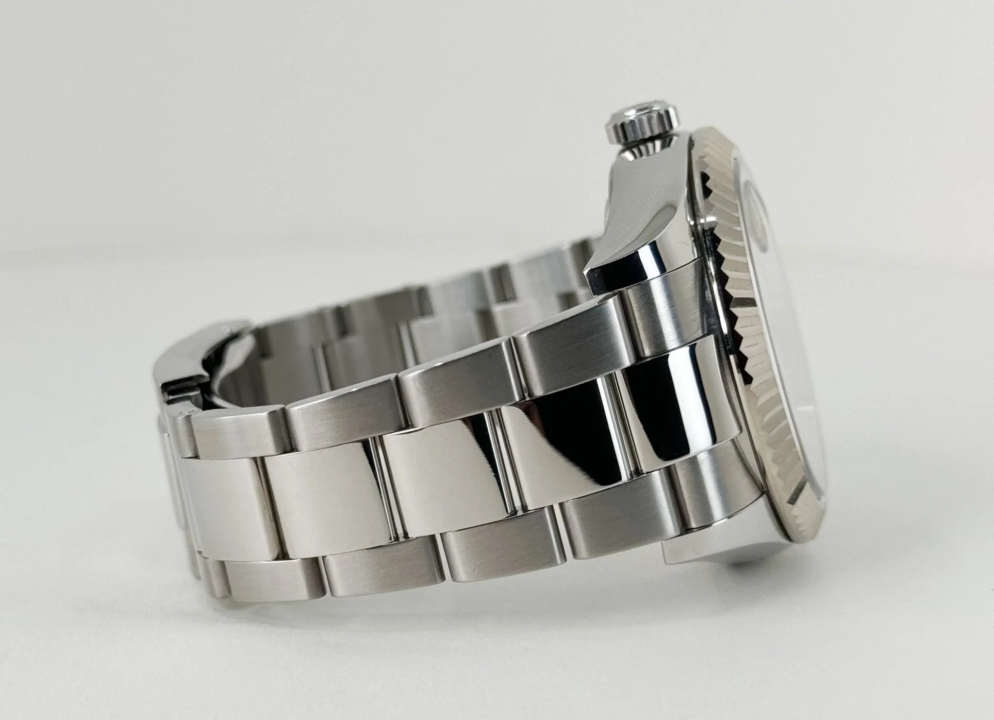 Rolex Sky-Dweller Stainless Steel White Index Dial Fluted White Gold Bezel Oyster Bracelet 326934 - Image 6