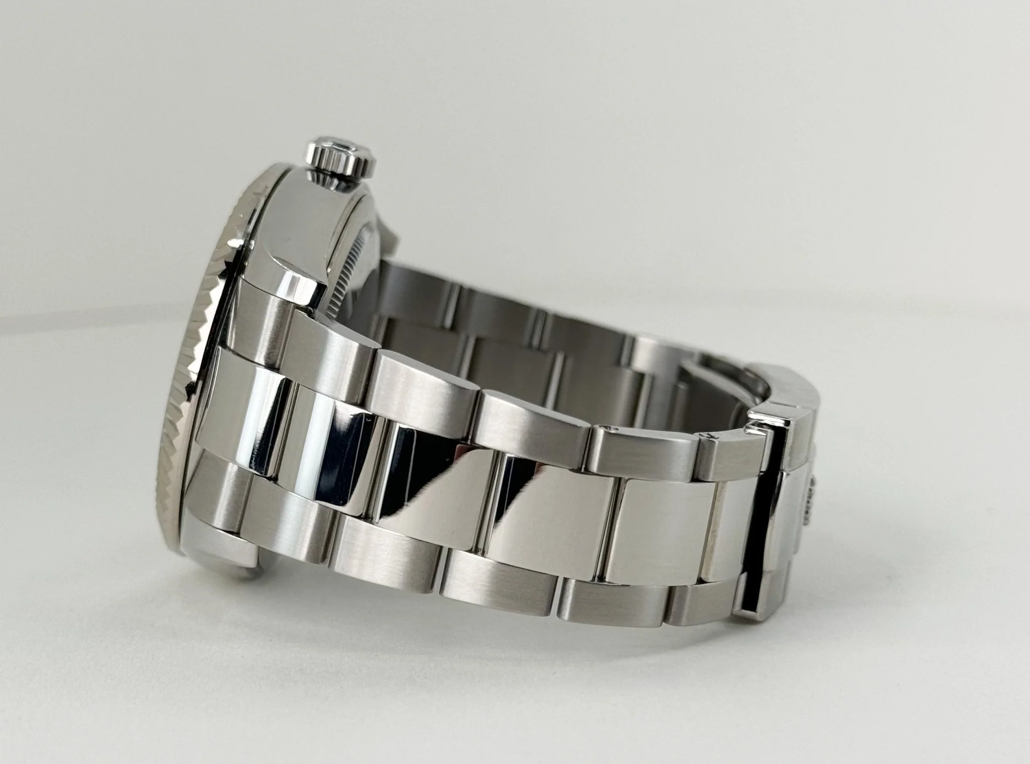 Rolex Sky-Dweller Stainless Steel White Index Dial Fluted White Gold Bezel Oyster Bracelet 326934 - Image 7
