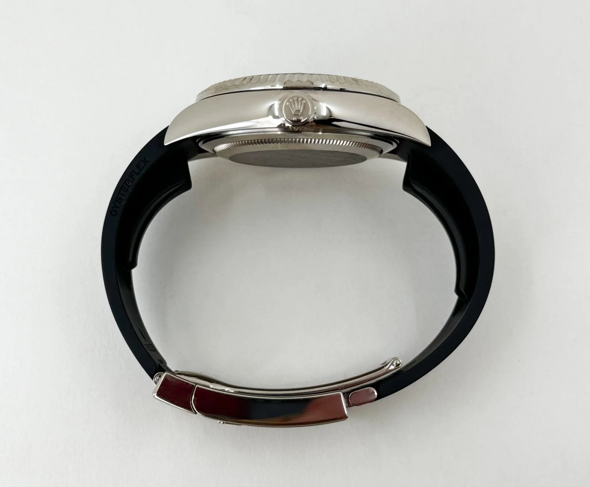 Rolex Sky-Dweller White Gold Bright Black Index Dial Oysterflex Rubber Strap 336239 - Image 8