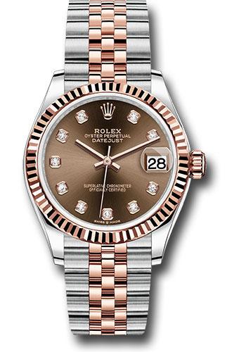 Rolex Steel and Everose Gold Datejust 31 Watch - Fluted Bezel - Chocolate Dial - Jubilee Bracelet - 278271 chodj