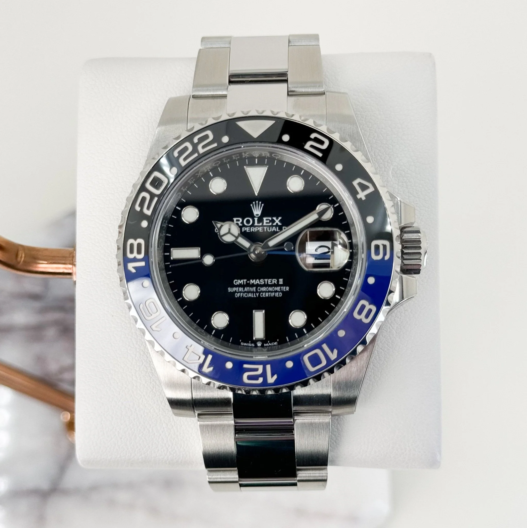 Rolex Steel GMT-Master II 40 Watch - Batman - Black Dial - Oyster Bracelet - 126710BLNR - Image 2