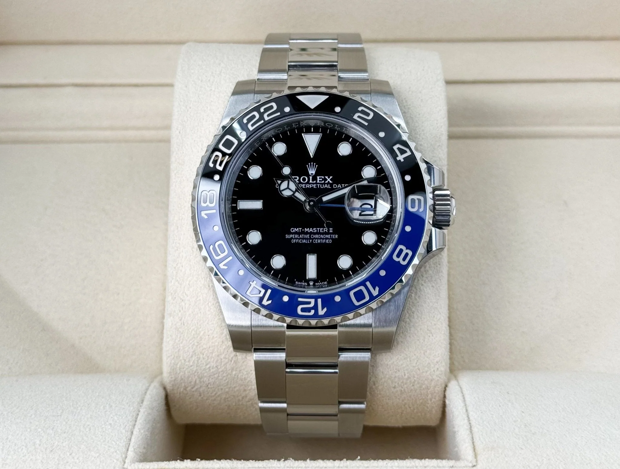 Rolex Steel GMT-Master II 40 Watch - Batman - Black Dial - Oyster Bracelet - 126710BLNR - Image 3