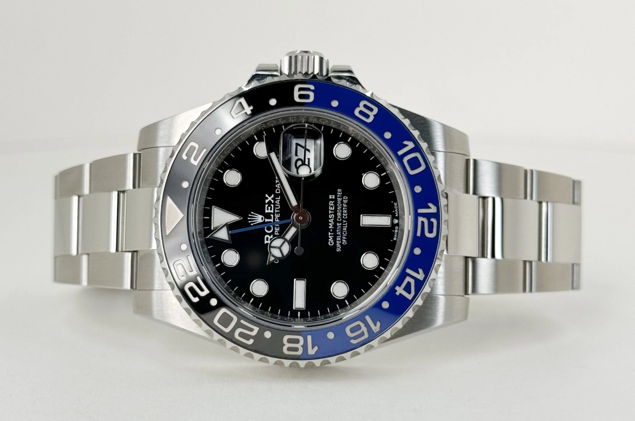Rolex Steel GMT-Master II 40 Watch - Batman - Black Dial - Oyster Bracelet - 126710BLNR - Image 5
