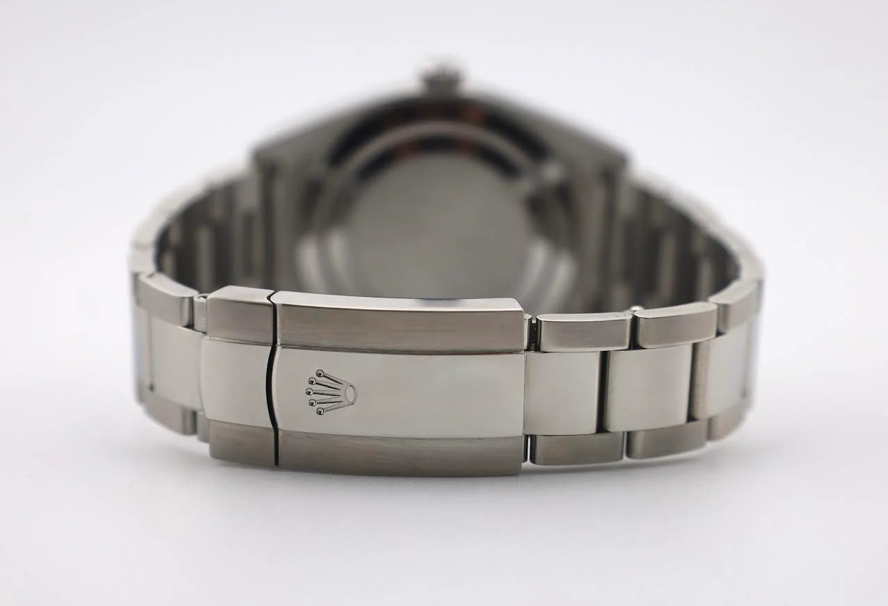 Rolex Steel Oyster Perpetual 39 Watch - Domed Bezel - Black Index Dial - 114300 - Image 8
