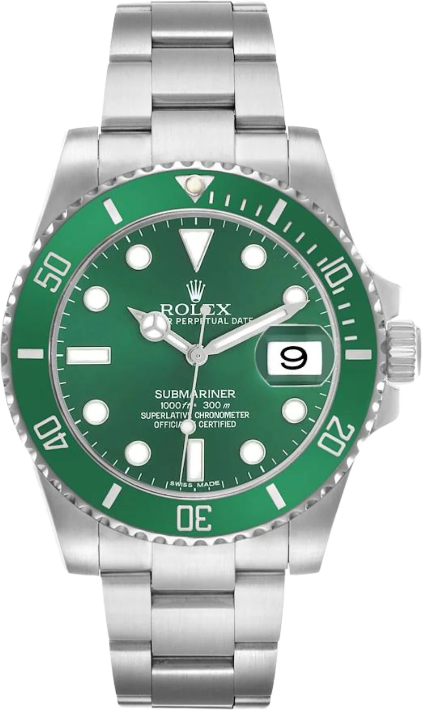 Rolex Steel Submariner Date Watch - The Hulk - Green Dial - 116610LV