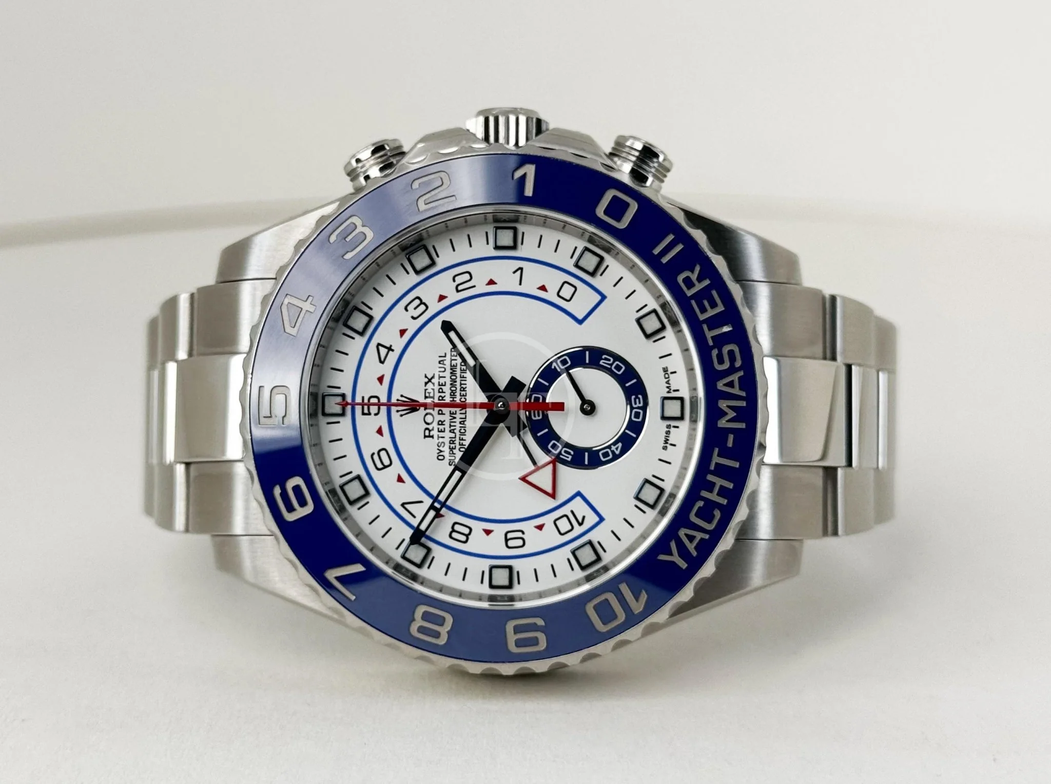 Rolex Steel Yacht-Master II 44 Watch - Matt White Dial with Blue Hands - 116680B - Image 5