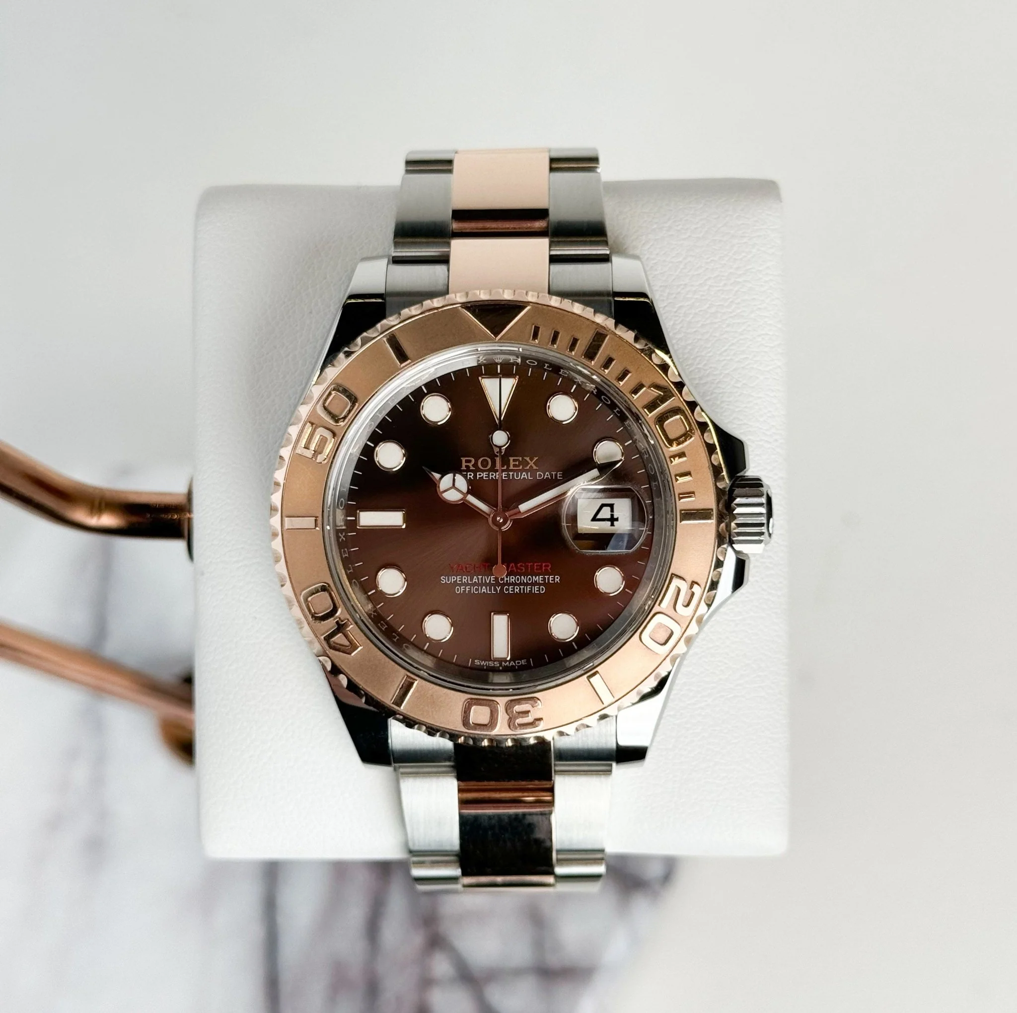 Rolex Yacht-Master 40 Everose Rose Gold/Steel Chocolate Brown Dial Gold Bezel Oyster Bracelet 116621 - Image 2