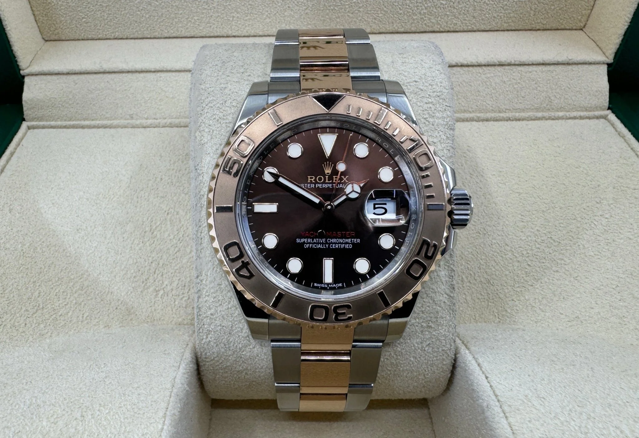 Rolex Yacht-Master 40 Everose Rose Gold/Steel Chocolate Brown Dial Gold Bezel Oyster Bracelet 116621 - Image 3