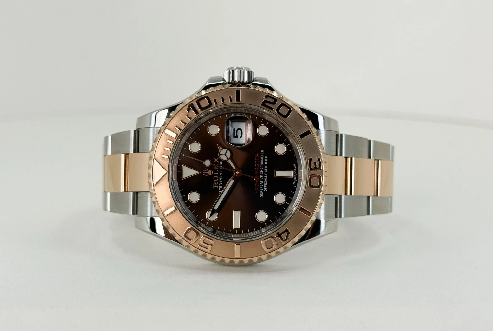 Rolex Yacht-Master 40 Everose Rose Gold/Steel Chocolate Brown Dial Gold Bezel Oyster Bracelet 116621 - Image 5