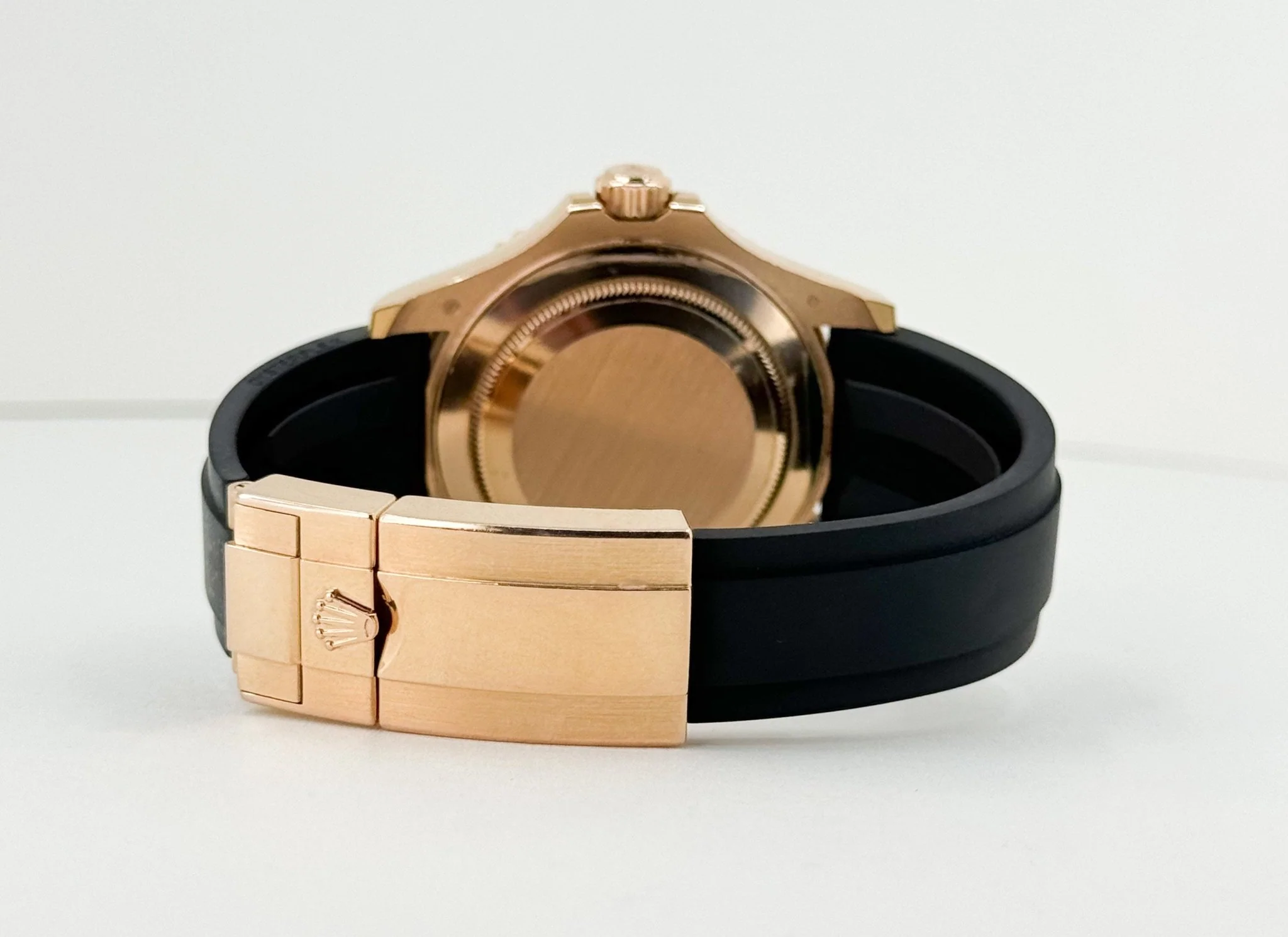 Rolex Yacht-Master 40 Rose Gold Everose 18k Black Dial Ceramic Bezel Oysterflex Rubber Bracelet 116655 - Image 10