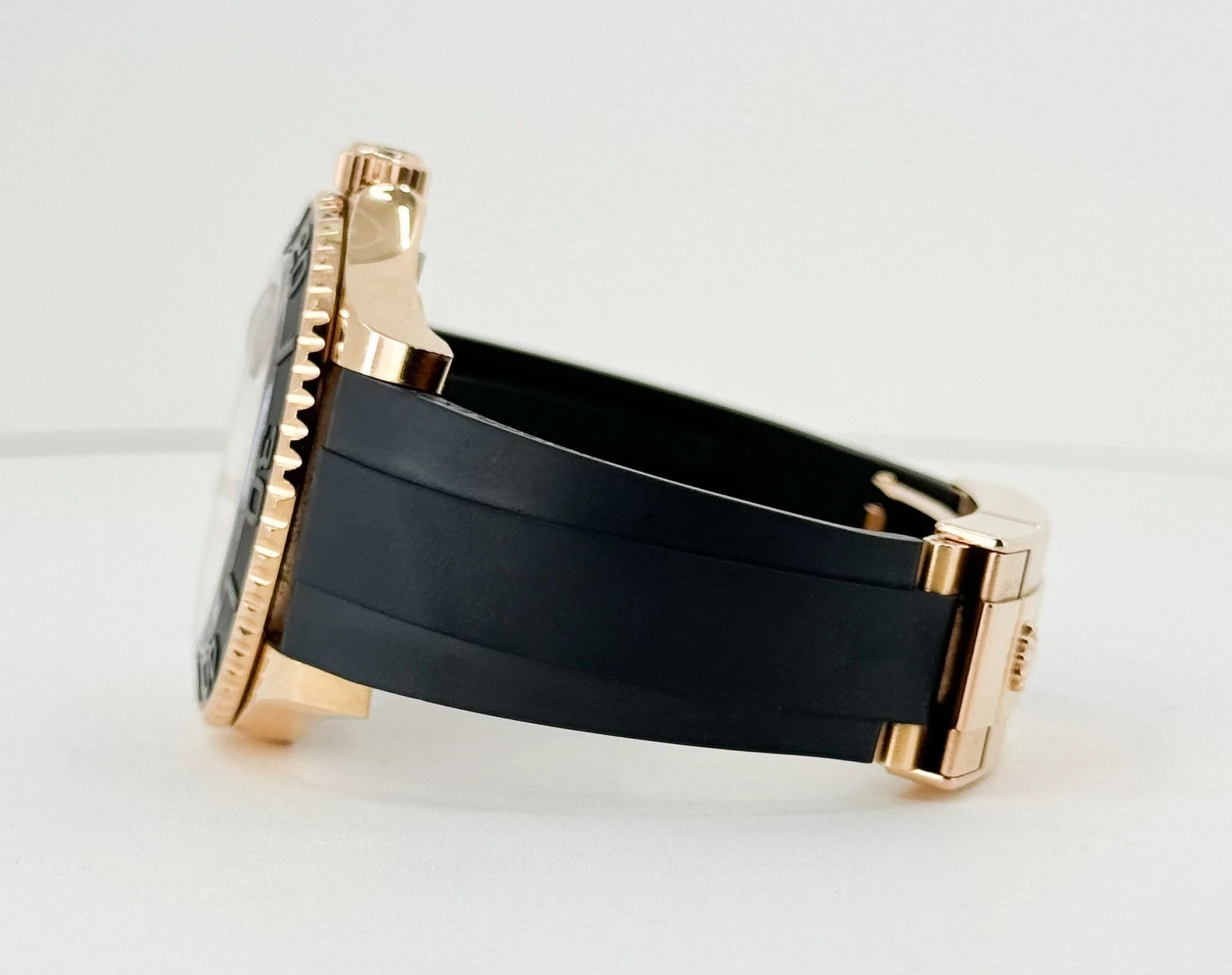 Rolex Yacht-Master 40 Rose Gold Everose 18k Black Dial Ceramic Bezel Oysterflex Rubber Bracelet 116655 - Image 7