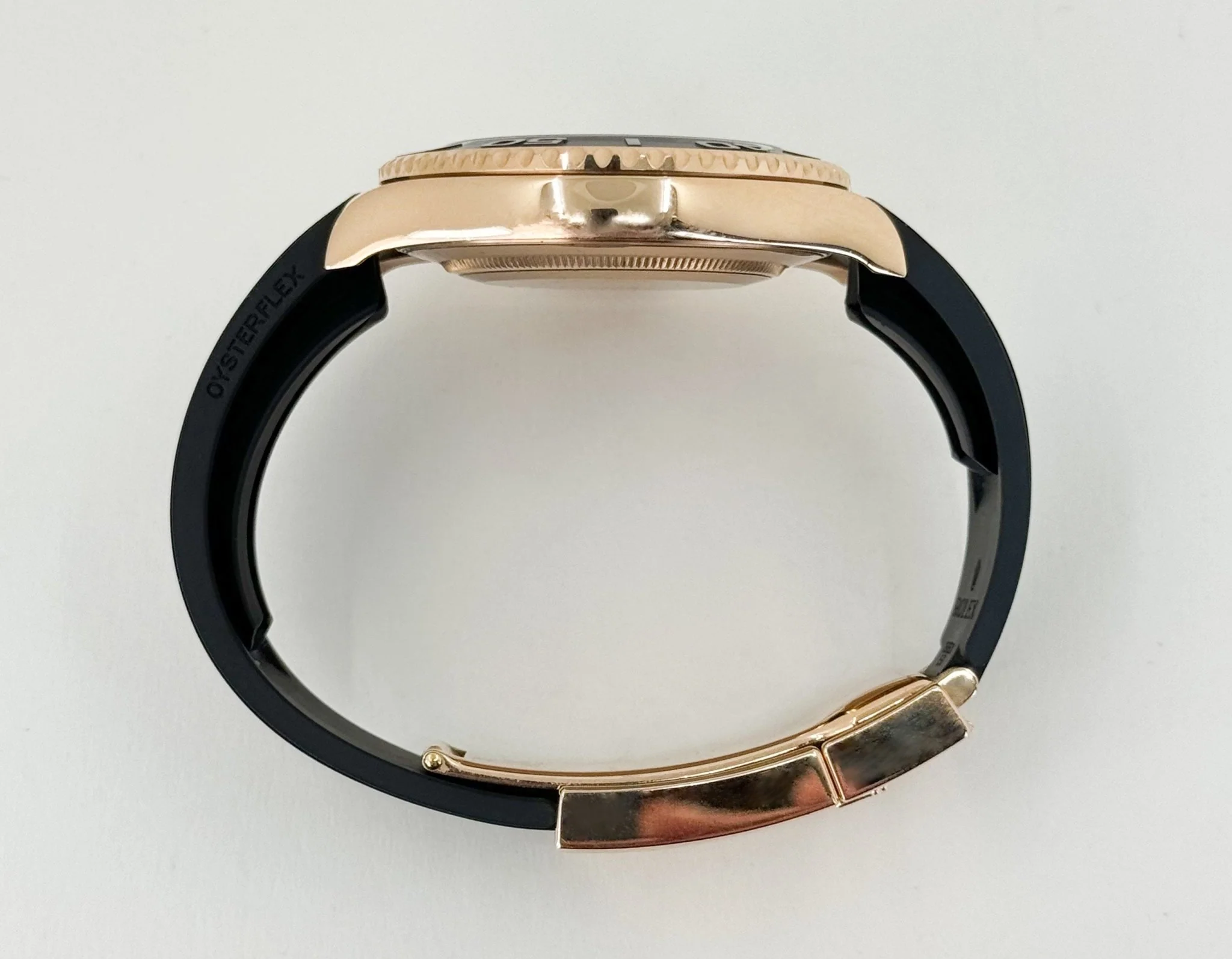 Rolex Yacht-Master 40 Rose Gold Everose 18k Black Dial Ceramic Bezel Oysterflex Rubber Bracelet 116655 - Image 9
