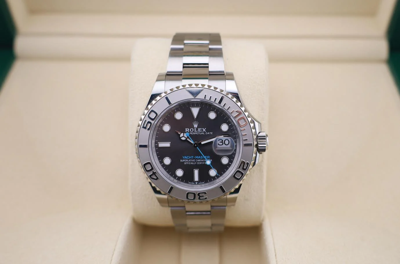 Rolex Yacht-Master 40 Stainless Steel Dark Rhodium Dial Platinum Bezel Oyster Bracelet 126622 - Image 3
