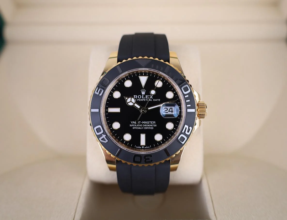 Rolex Yacht-Master 42 Yellow Gold Watch - Black Dial - Oysterflex Strap - 226658 - Image 3