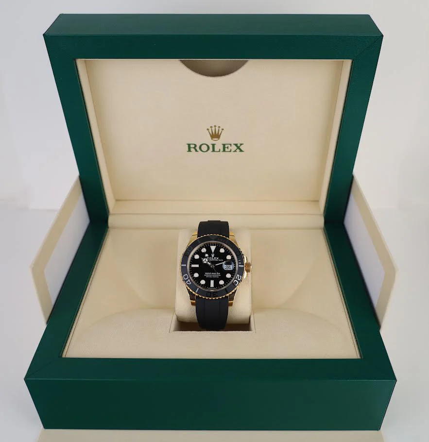 Rolex Yacht-Master 42 Yellow Gold Watch - Black Dial - Oysterflex Strap - 226658 - Image 4
