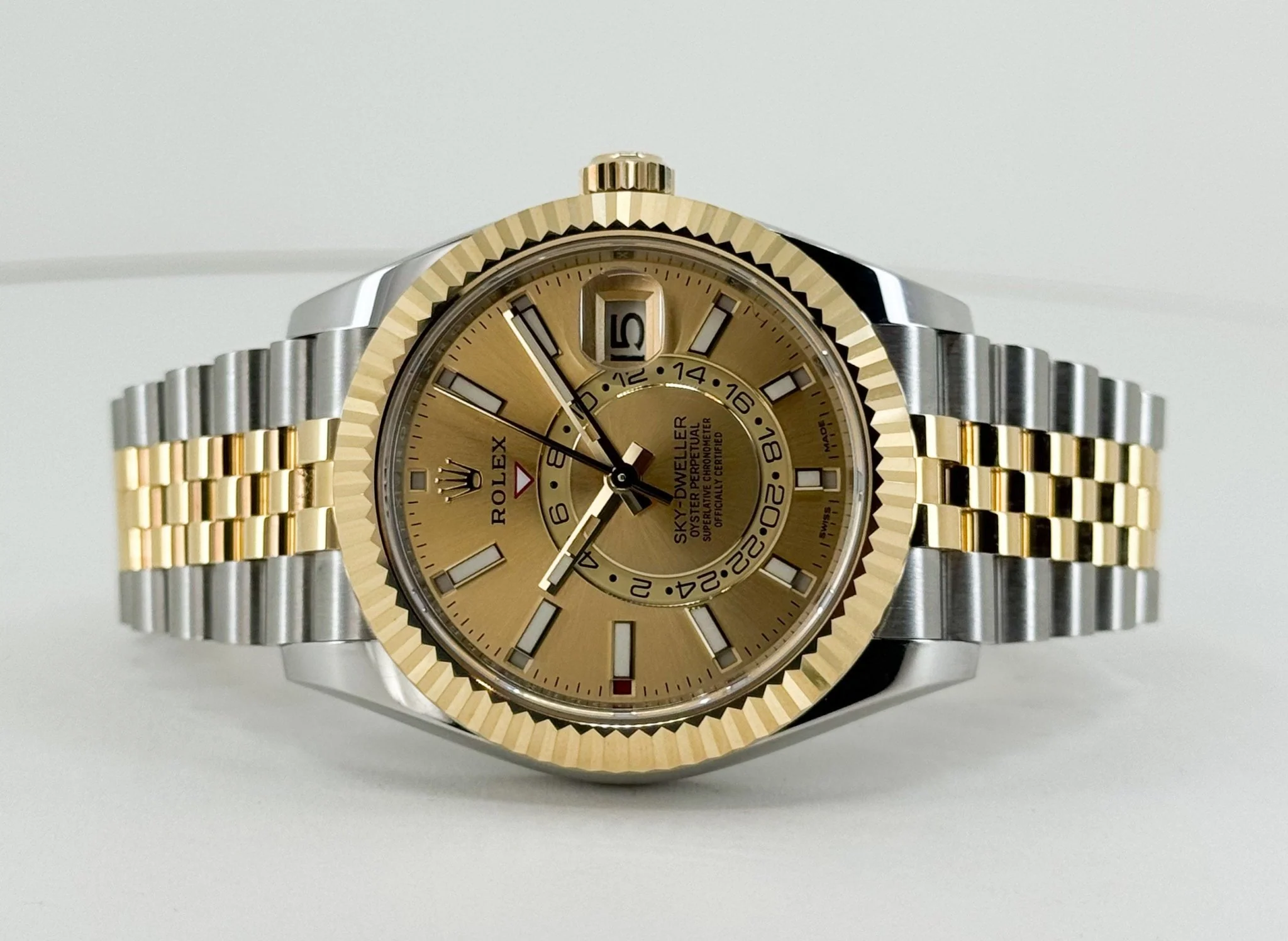 Rolex Yellow Rolesor Oyster Perpetual Sky-Dweller - Champagne Index Dial - Jubilee Bracelet - 326933 chij - Image 5