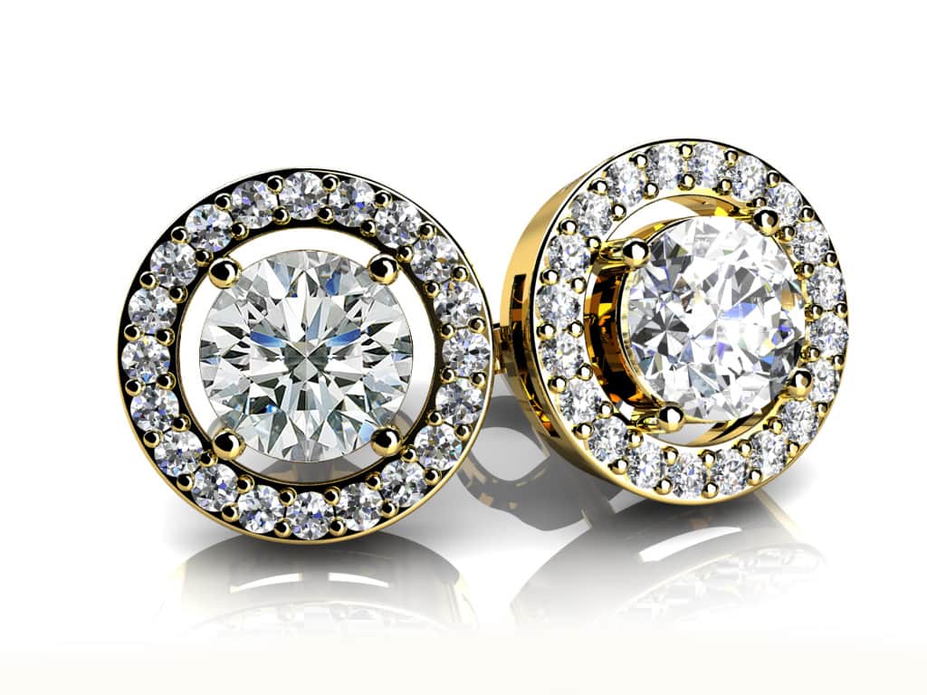 Romanced By Diamonds Lab-Grown Diamond Stud Earrings with 1.28 ct. (2X0.50 ct. center diamonds) - Image 2