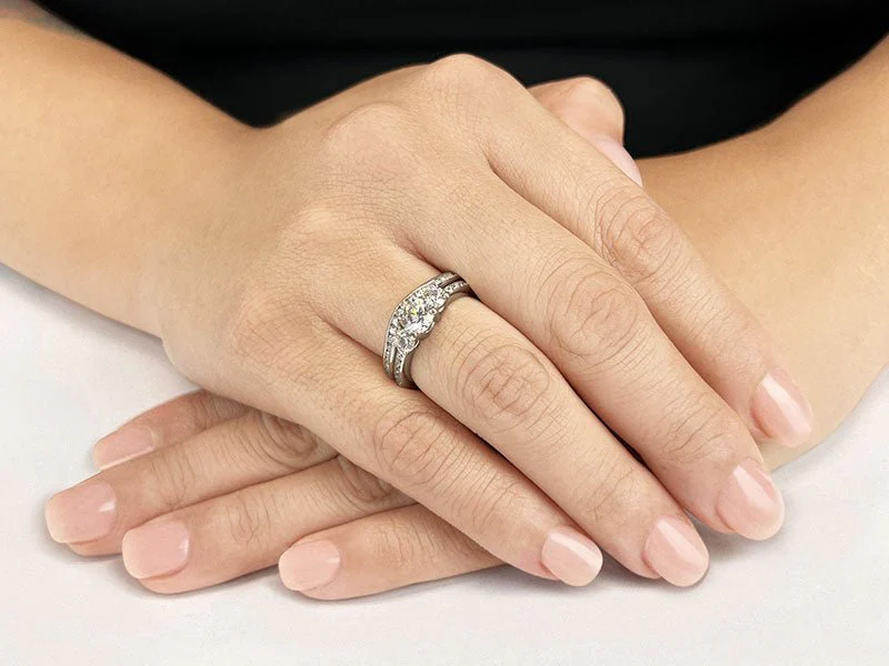 Romantic Dreams Three Stone Lab-Grown Diamond Bridal Set with 1.59 ct. (0.75 ct. center diamond) - Image 3