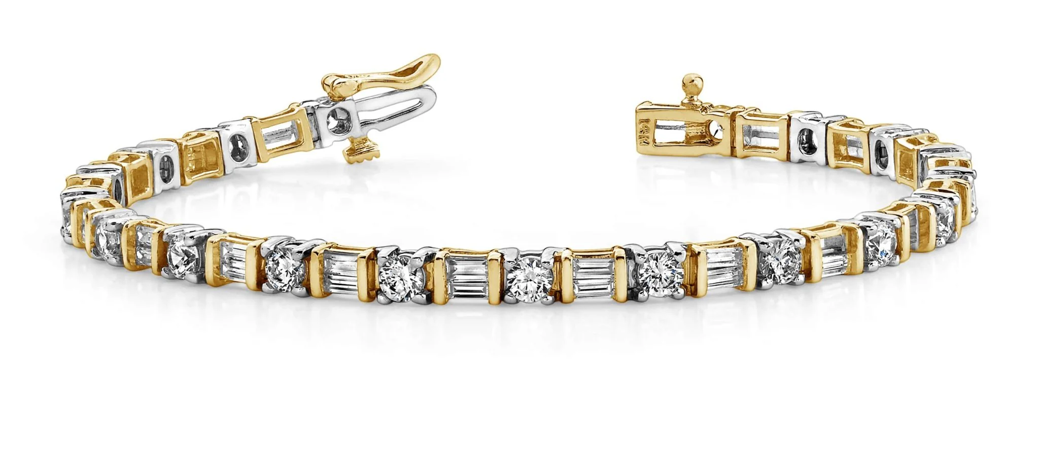 Round And Baguette Lab-Grown Diamond Bracelet with 4.00 ct.(finished) 3x1.5mm, 3mm - Image 5